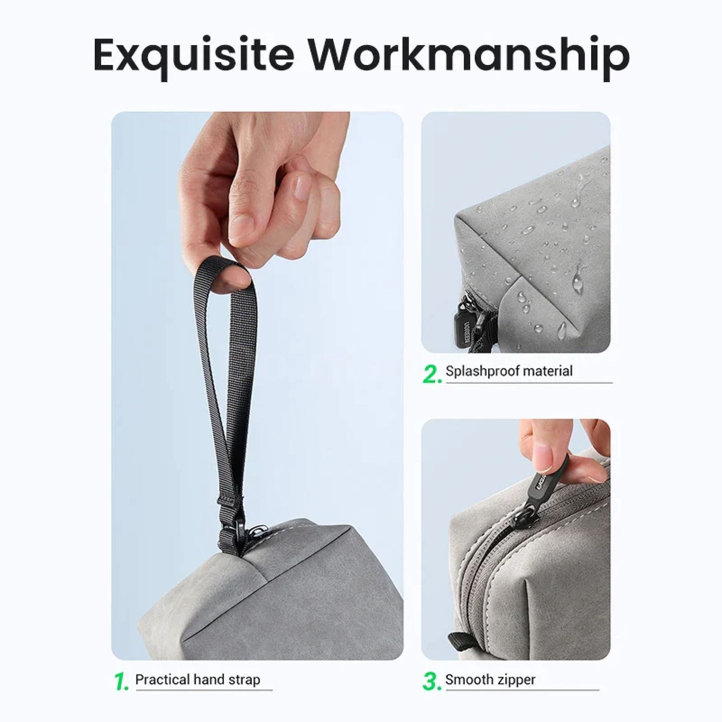 Ugreen Leather Organizer Bag Headphones Earphone Usb Cable Charger Accessories 301635