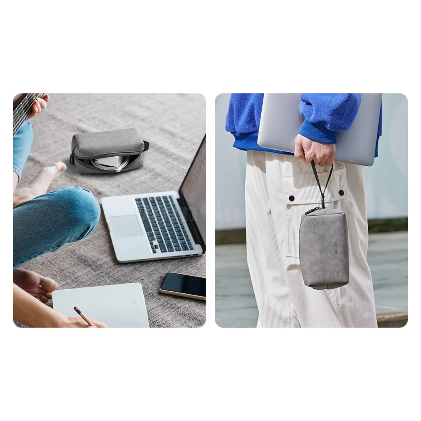 Ugreen Leather Organizer Bag Headphones Earphone Usb Cable Charger Accessories 301635
