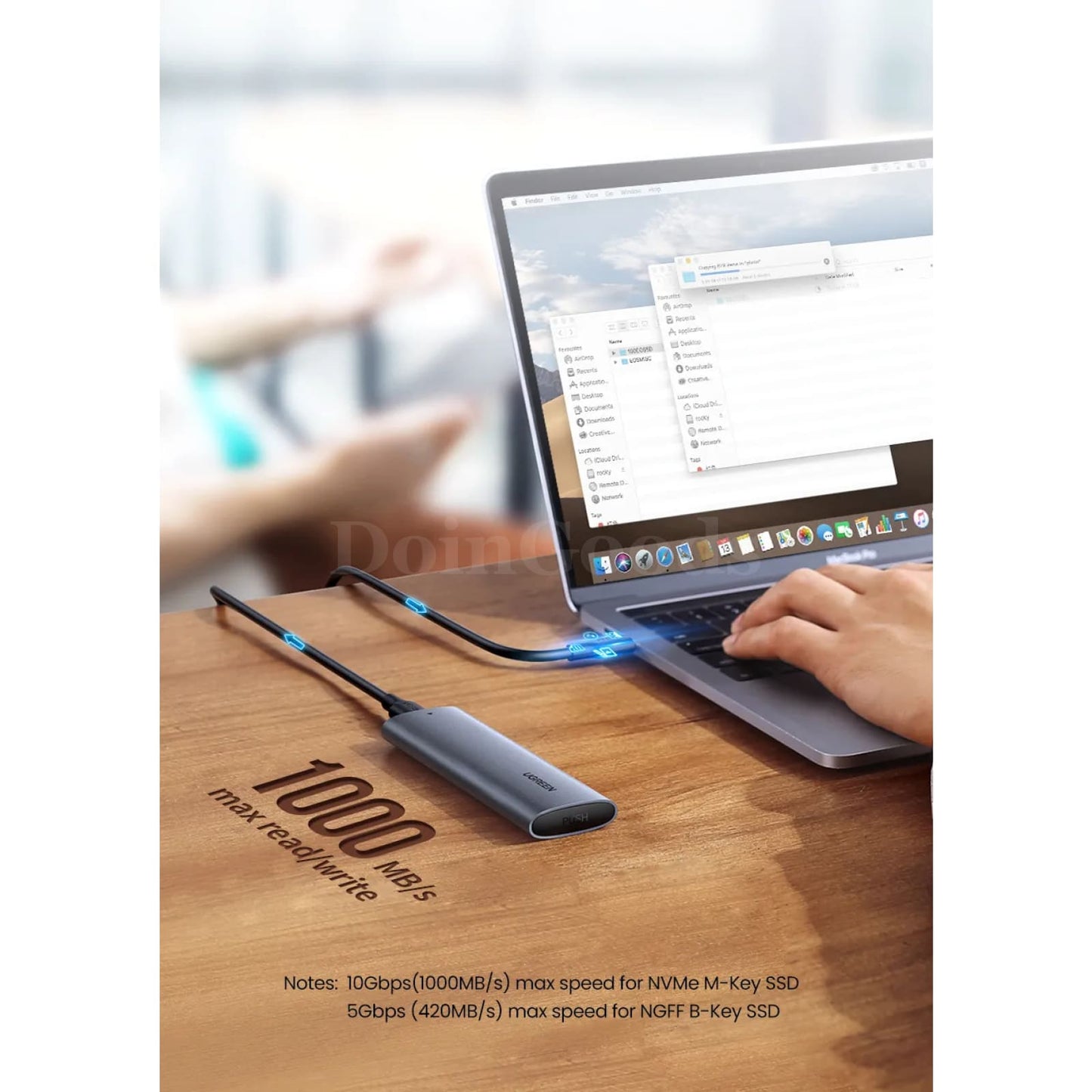 Ugreen M.2 Nvme Ssd Enclosure Usb 3.1 Gen2 10Gbps Dual Protocol Sata Pci-E Case 301635