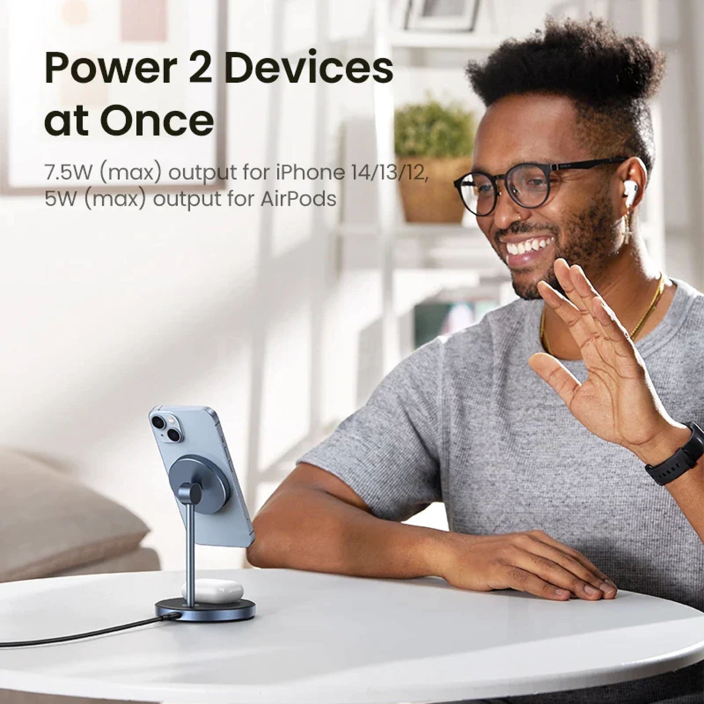Ugreen Magnetic Wireless Charger Stand 20W Max 2-In-1 Iphone Pro Airpods 301635