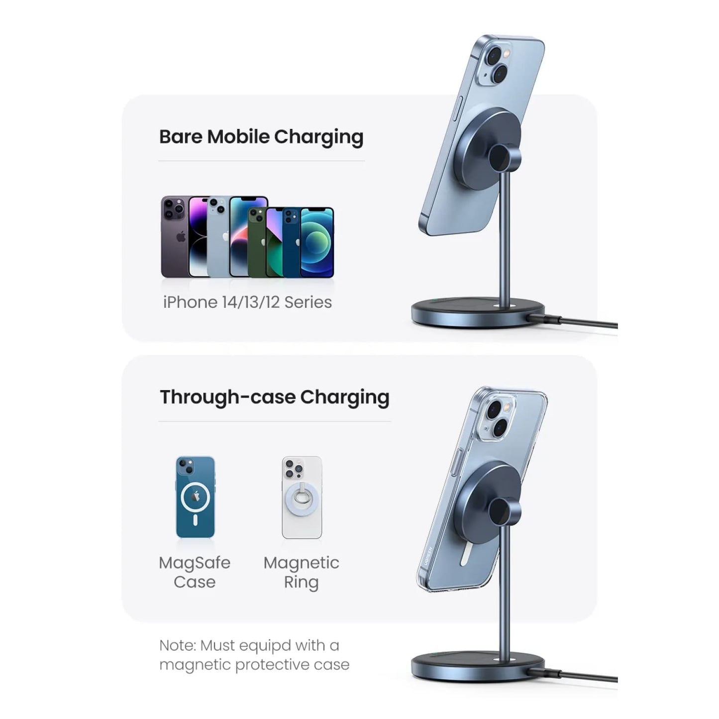 Ugreen Magnetic Wireless Charger Stand 20W Max 2-In-1 Iphone Pro Airpods 301635