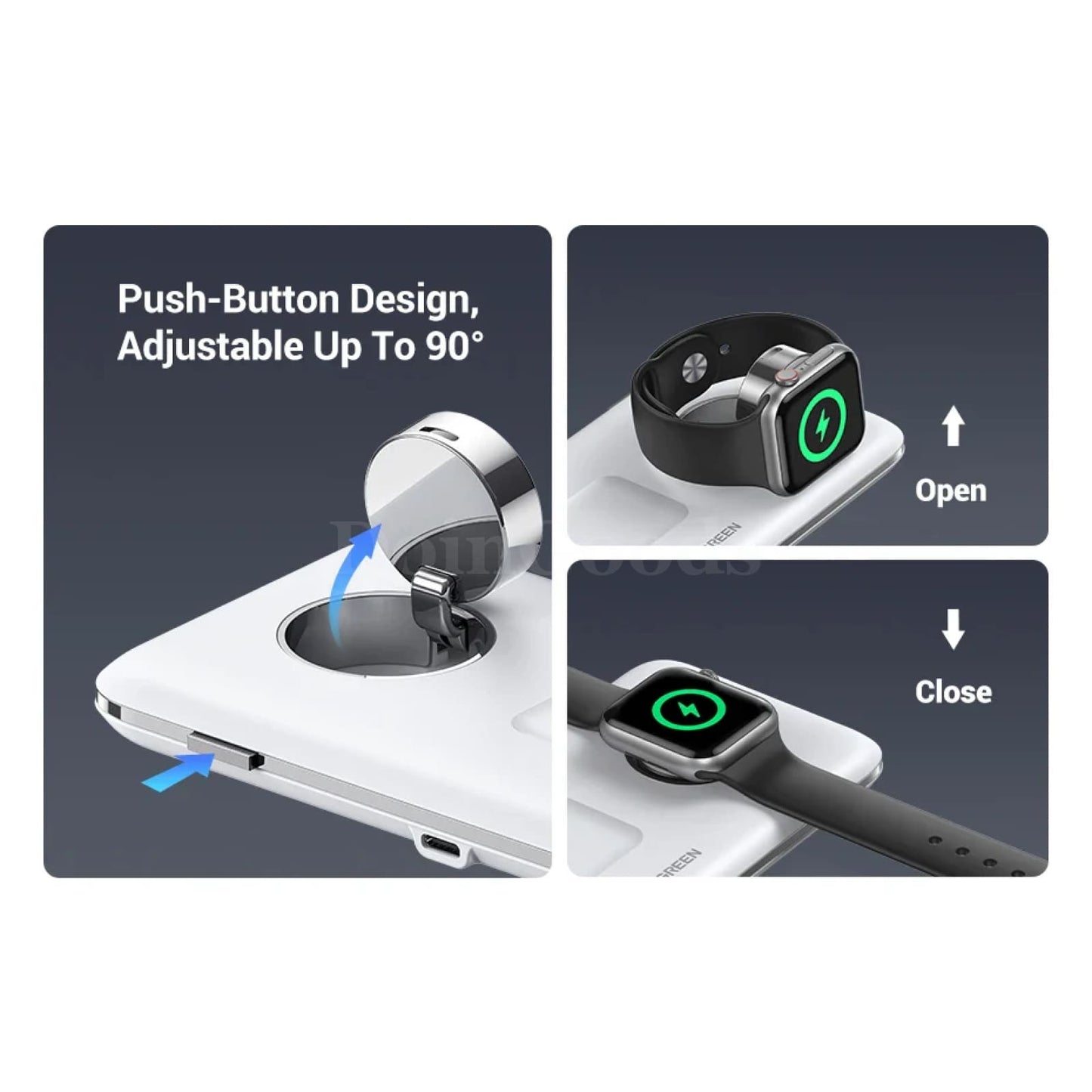 Ugreen Mfi Magsafe 25W Wireless Charger Stand 3-In-1 For Iphone 15 14 Pro Max 301635