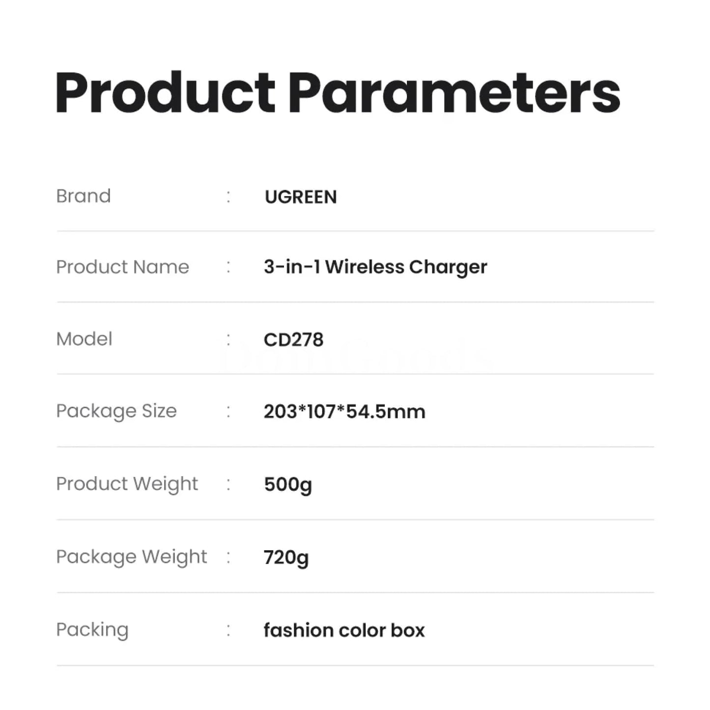 Ugreen Mfi Magsafe 25W Wireless Charger Stand 3-In-1 For Iphone 15 14 Pro Max 301635