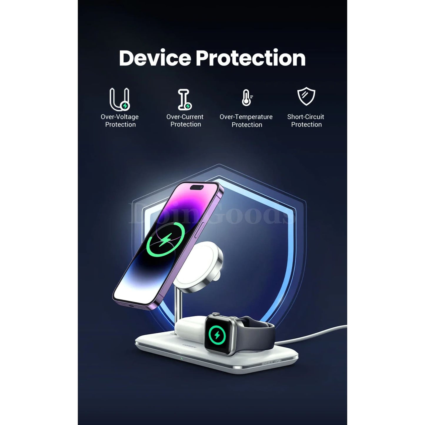 Ugreen Mfi Magsafe 25W Wireless Charger Stand 3-In-1 For Iphone 15 14 Pro Max 301635