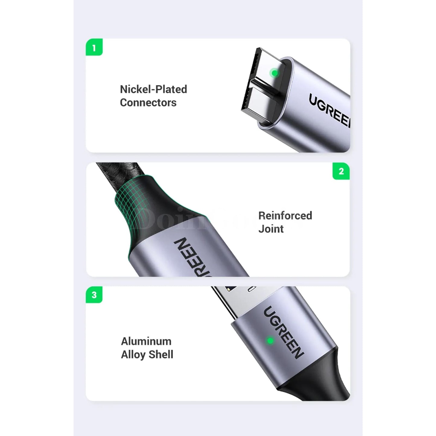 Ugreen Micro B Usb 3.0 Cable - 3A Fast Charging 5Gbps Data Transfer External Hdd And Ssd 301635