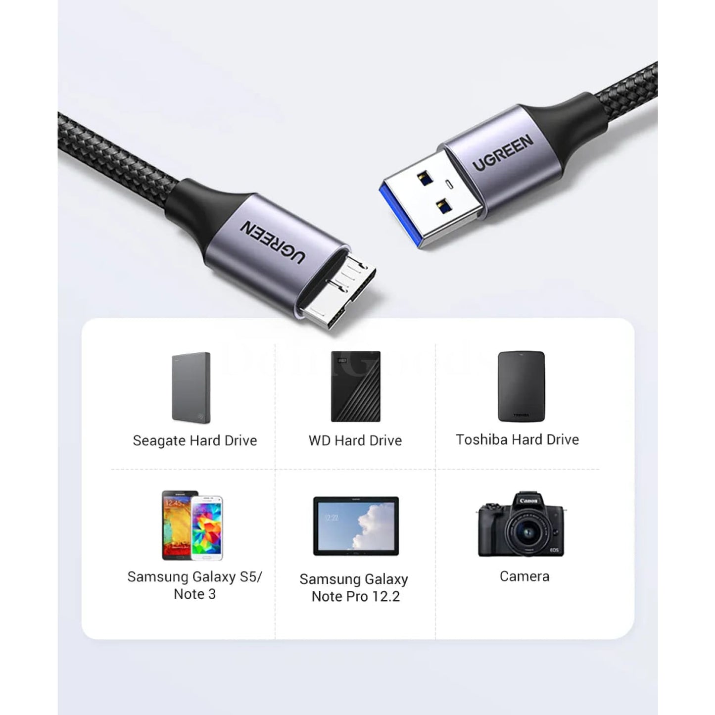 Ugreen Micro B Usb 3.0 Cable - 3A Fast Charging 5Gbps Data Transfer External Hdd And Ssd 301635