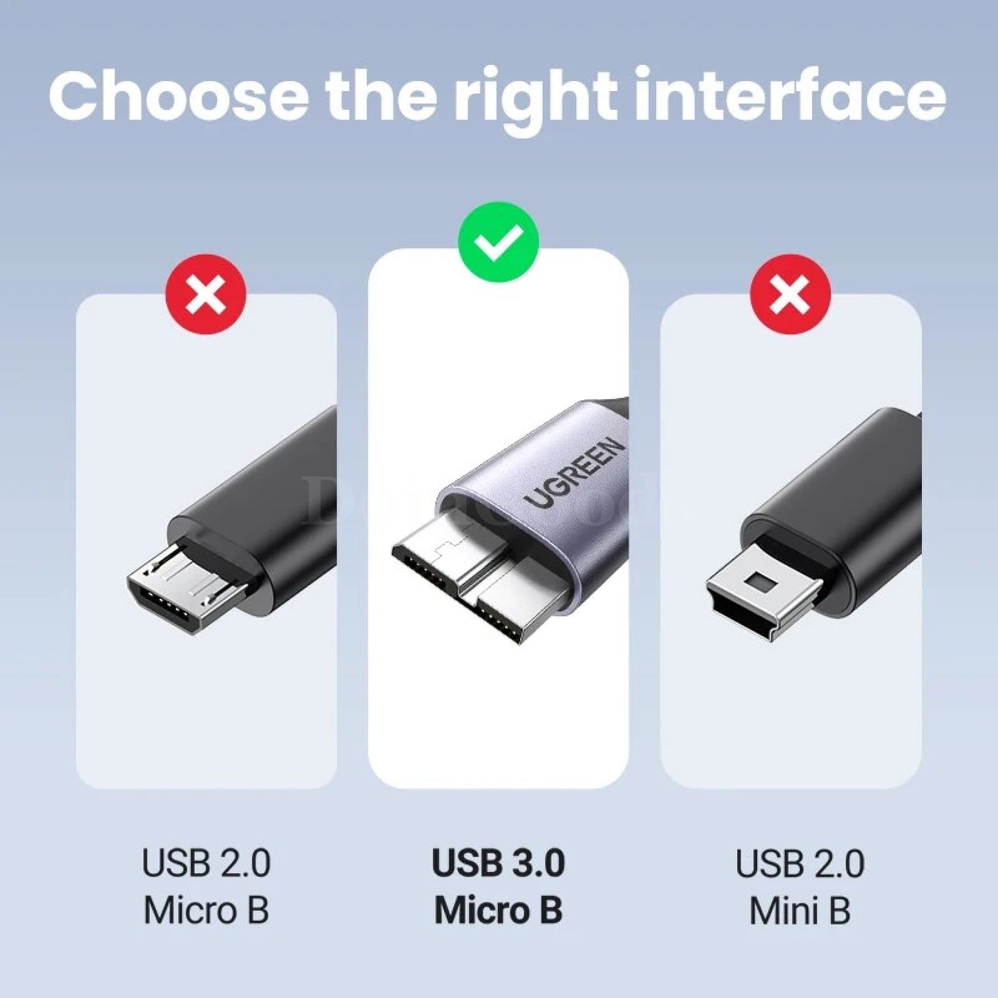 Ugreen Micro B Usb 3.0 Cable - 3A Fast Charging 5Gbps Data Transfer External Hdd And Ssd 301635