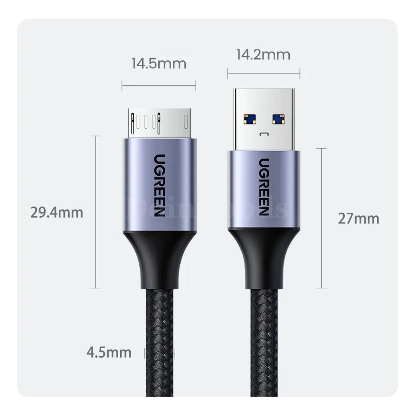 Ugreen Micro B Usb 3.0 Cable - 3A Fast Charging 5Gbps Data Transfer External Hdd And Ssd 301635