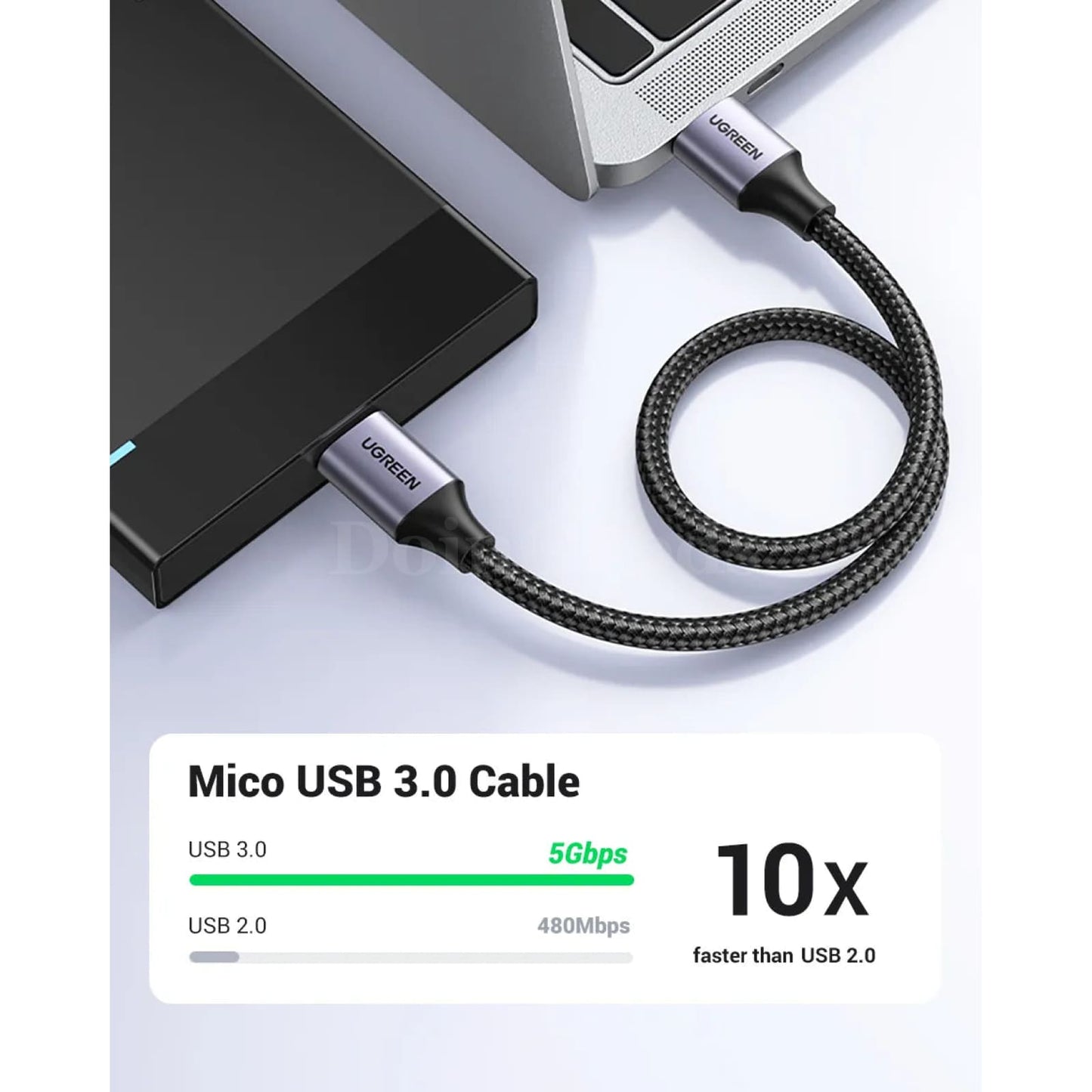 Ugreen Micro B Usb 3.0 Cable - 3A Fast Charging 5Gbps Data Transfer External Hdd And Ssd 301635