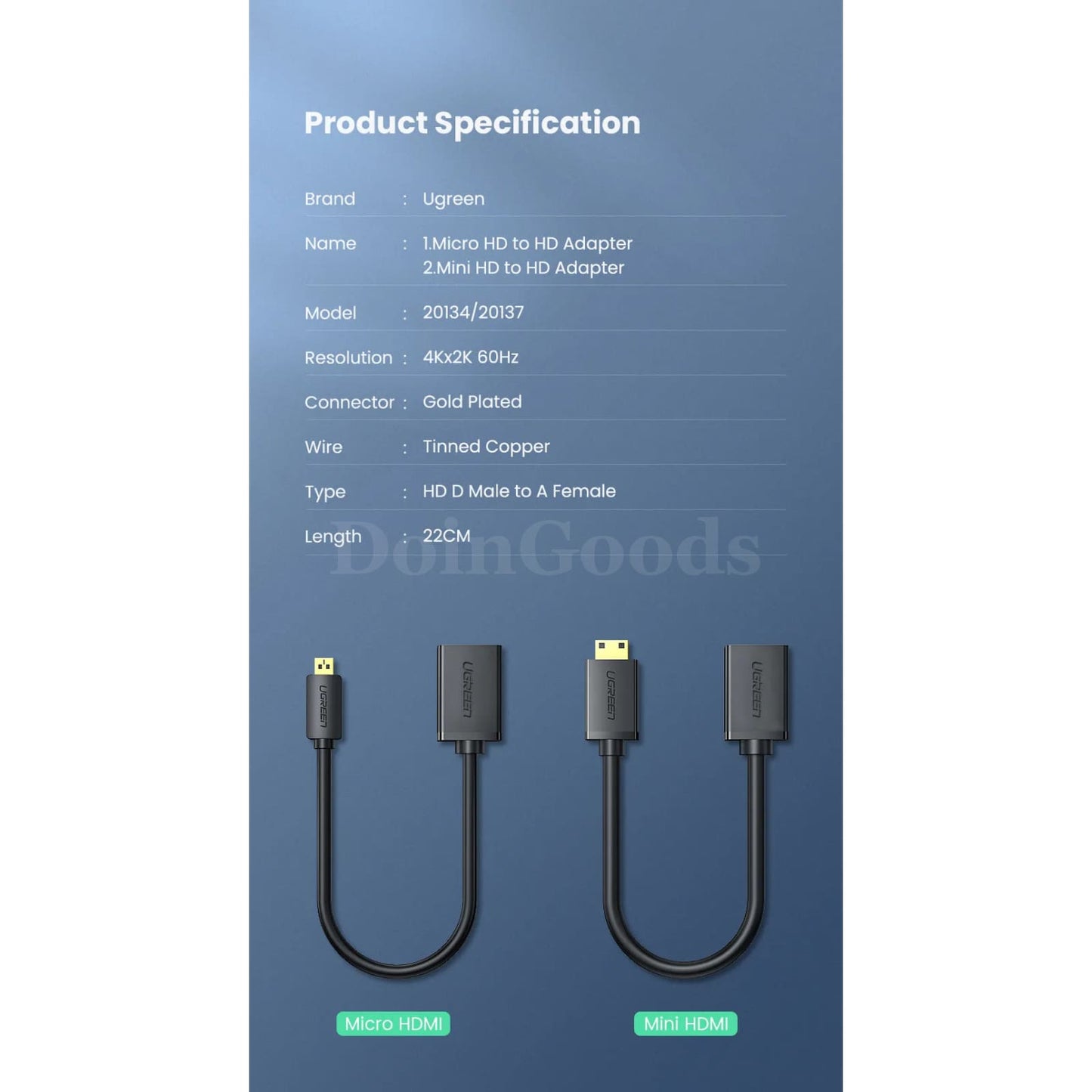 Ugreen Micro Hdmi-Compatible Adapter - 4K/60Hz Male To Female Converter For Raspberry Pi 4 And Gopro
