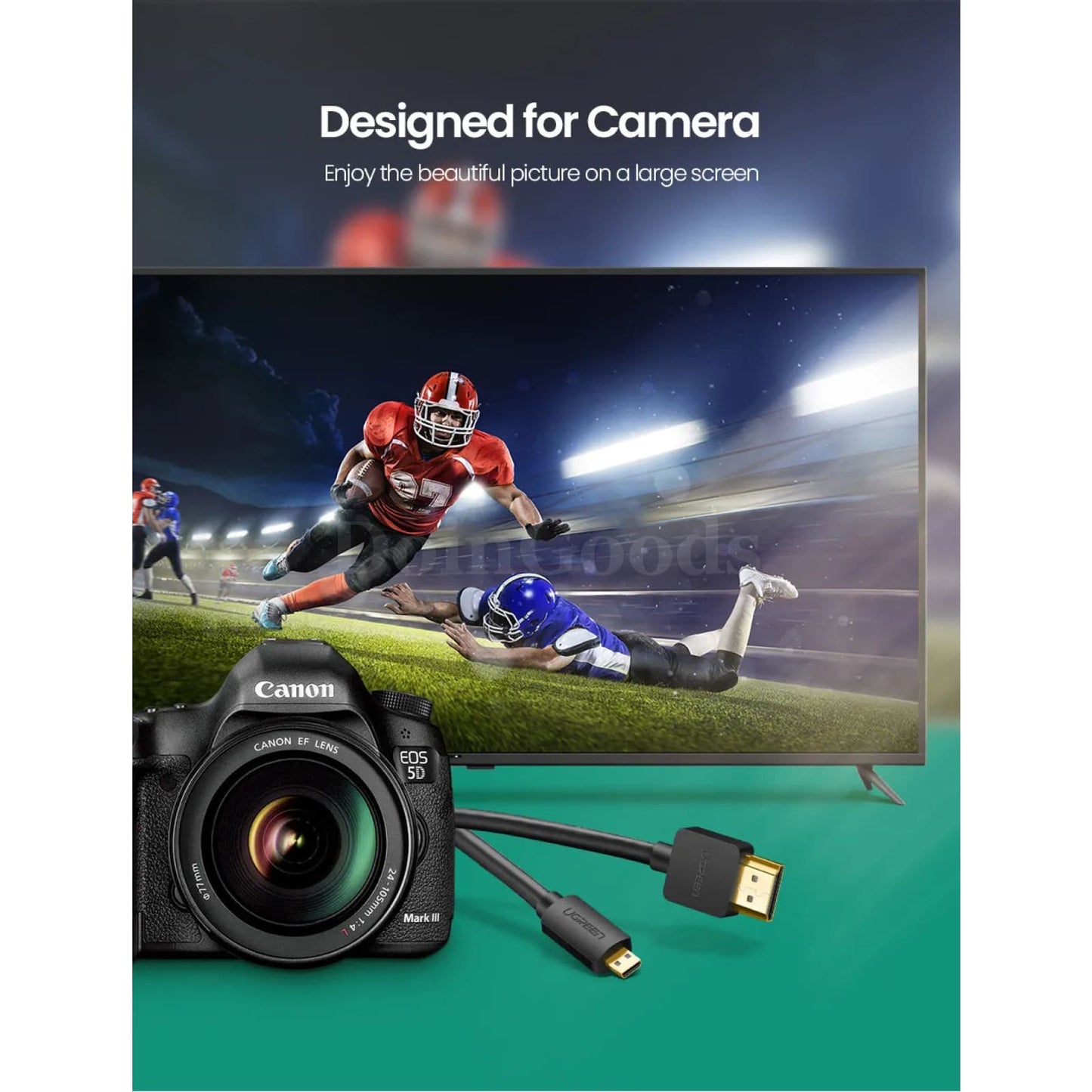 Ugreen Micro Hdmi-Compatible Cable - 4K/60Hz 3D Effect Male To For Gopro Sony Projector 301635