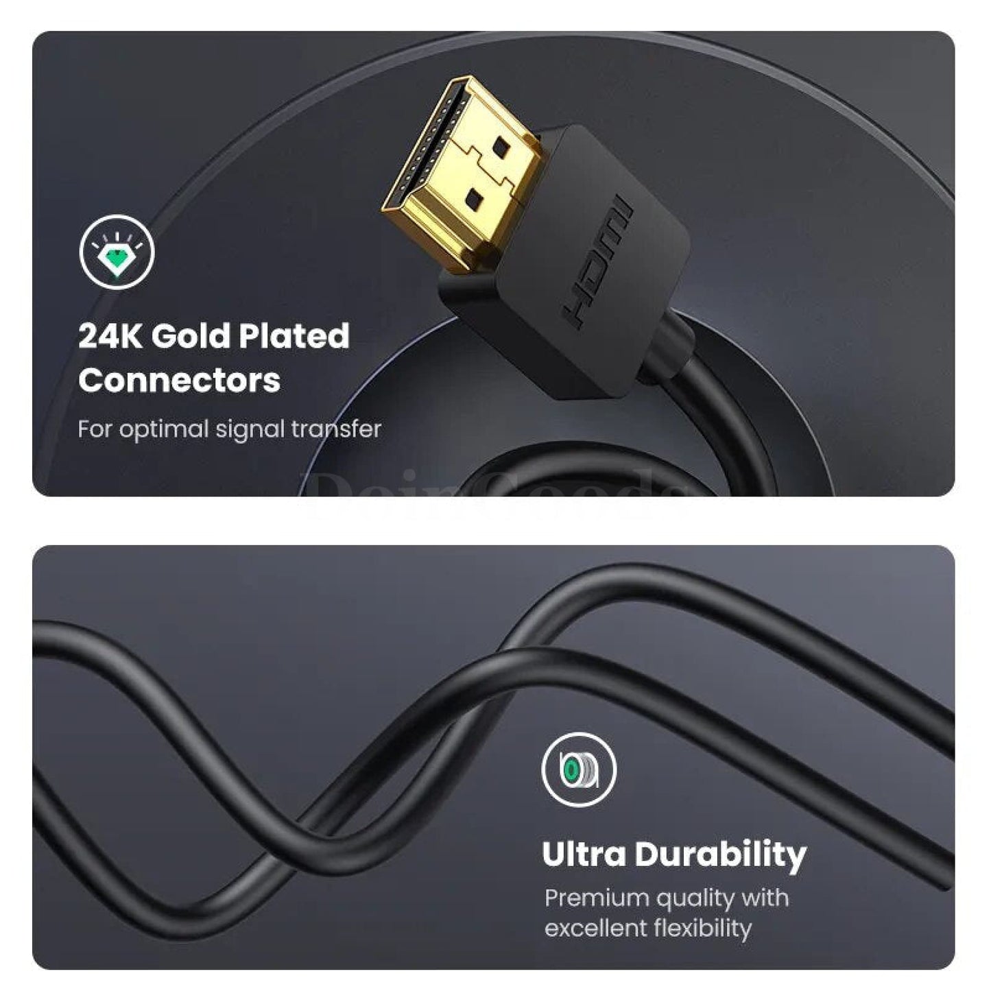 Ugreen Micro Hdmi-Compatible Cable - 4K/60Hz 3D Effect Male To For Gopro Sony Projector 301635