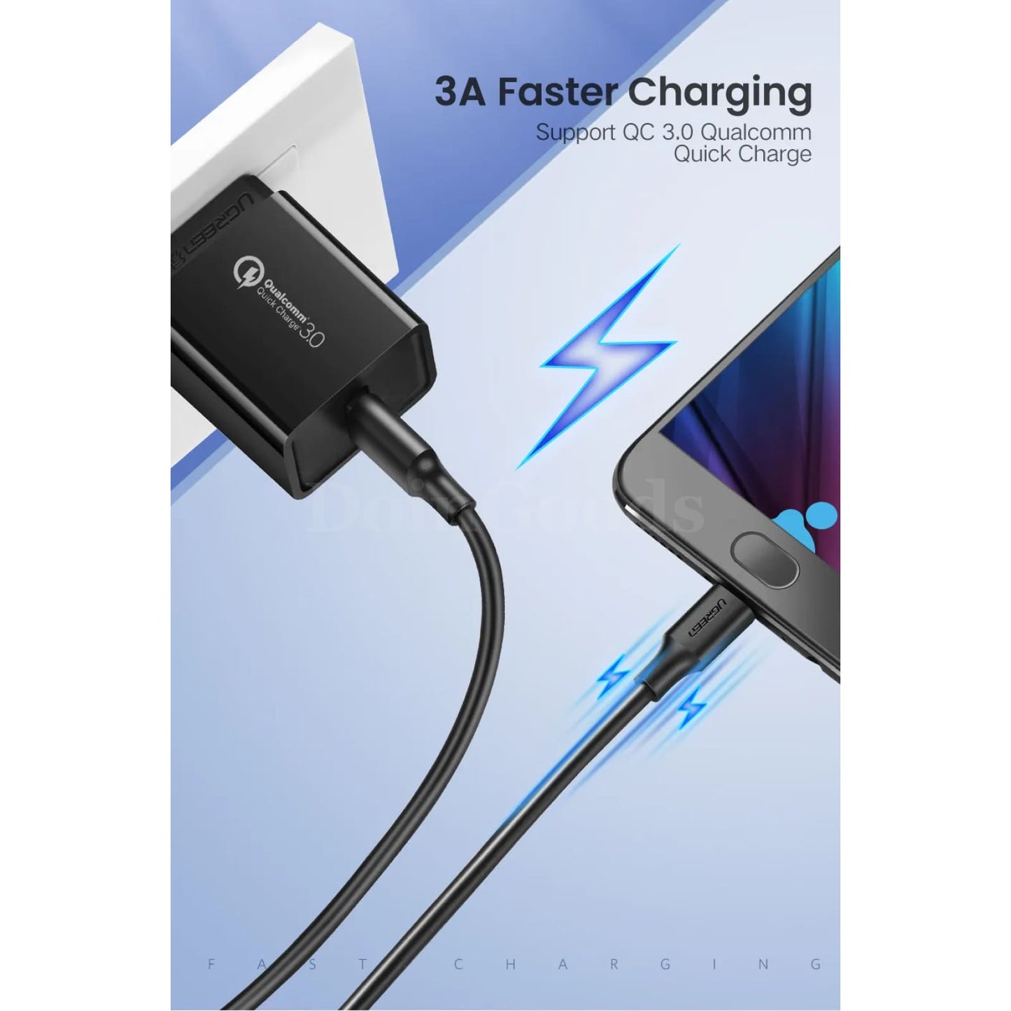 Ugreen Micro Usb Cable 3A Fast Charging Data Cord For Samsung Htc Lg Android 301635-