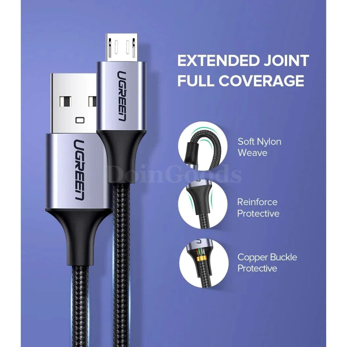 Ugreen Micro Usb Cable Charger For Samsung Galaxy S7 S6 - Fast Charging Mobile Phone Cord 301635-
