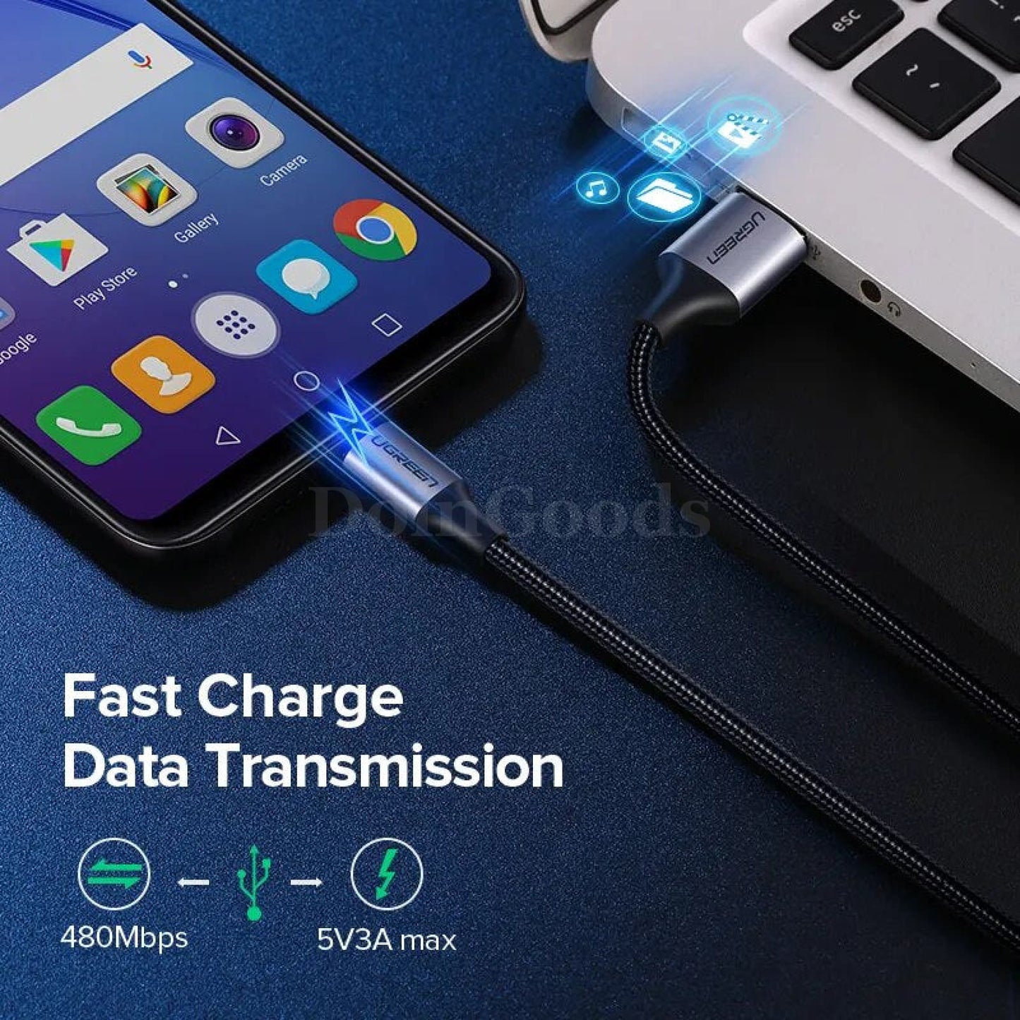 Ugreen Micro Usb Cable Charger For Samsung Galaxy S7 S6 - Fast Charging Mobile Phone Cord 301635-