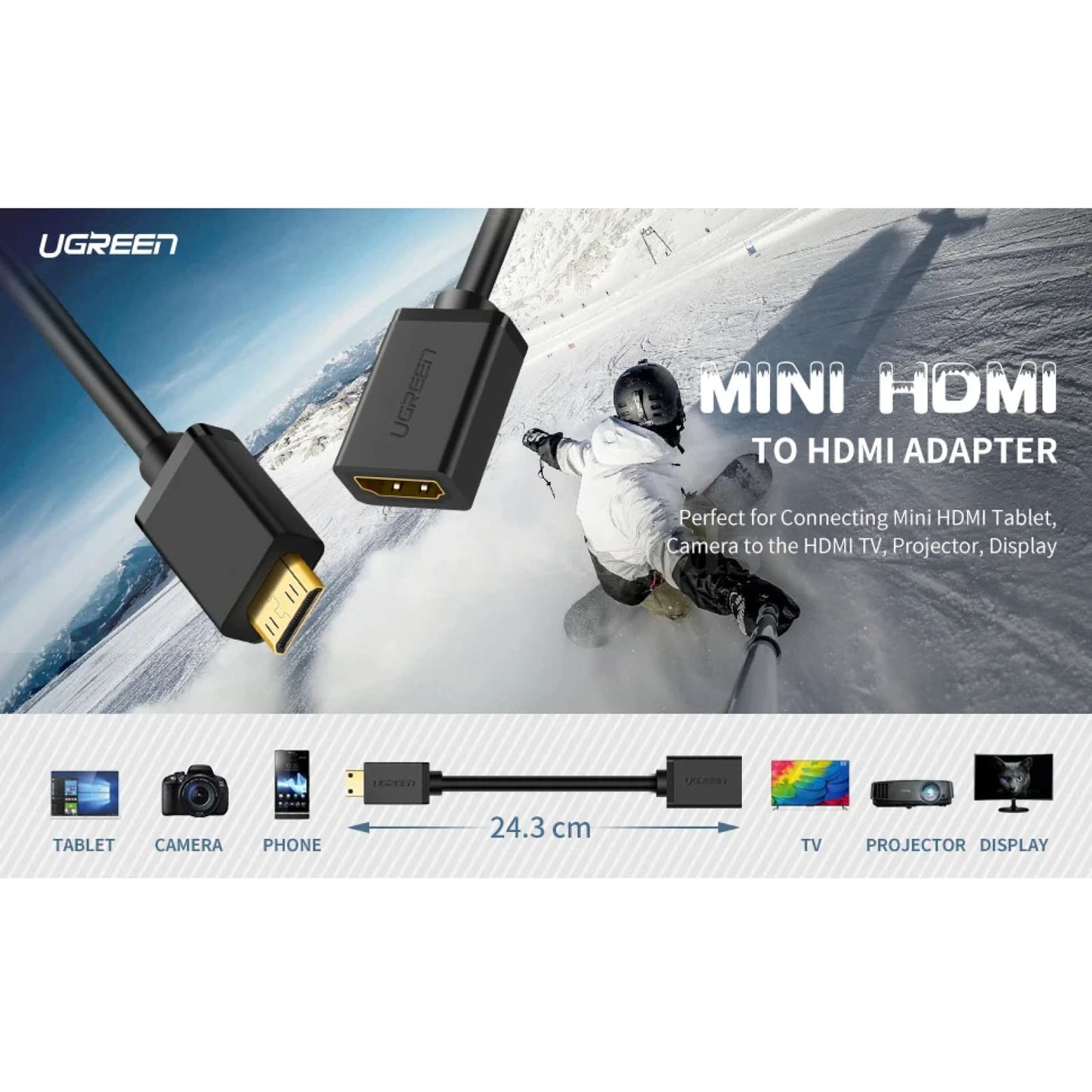 Ugreen Mini Hdmi To Adapter 4K Compatible For Raspberry Pi Zerow Laptop 301635-