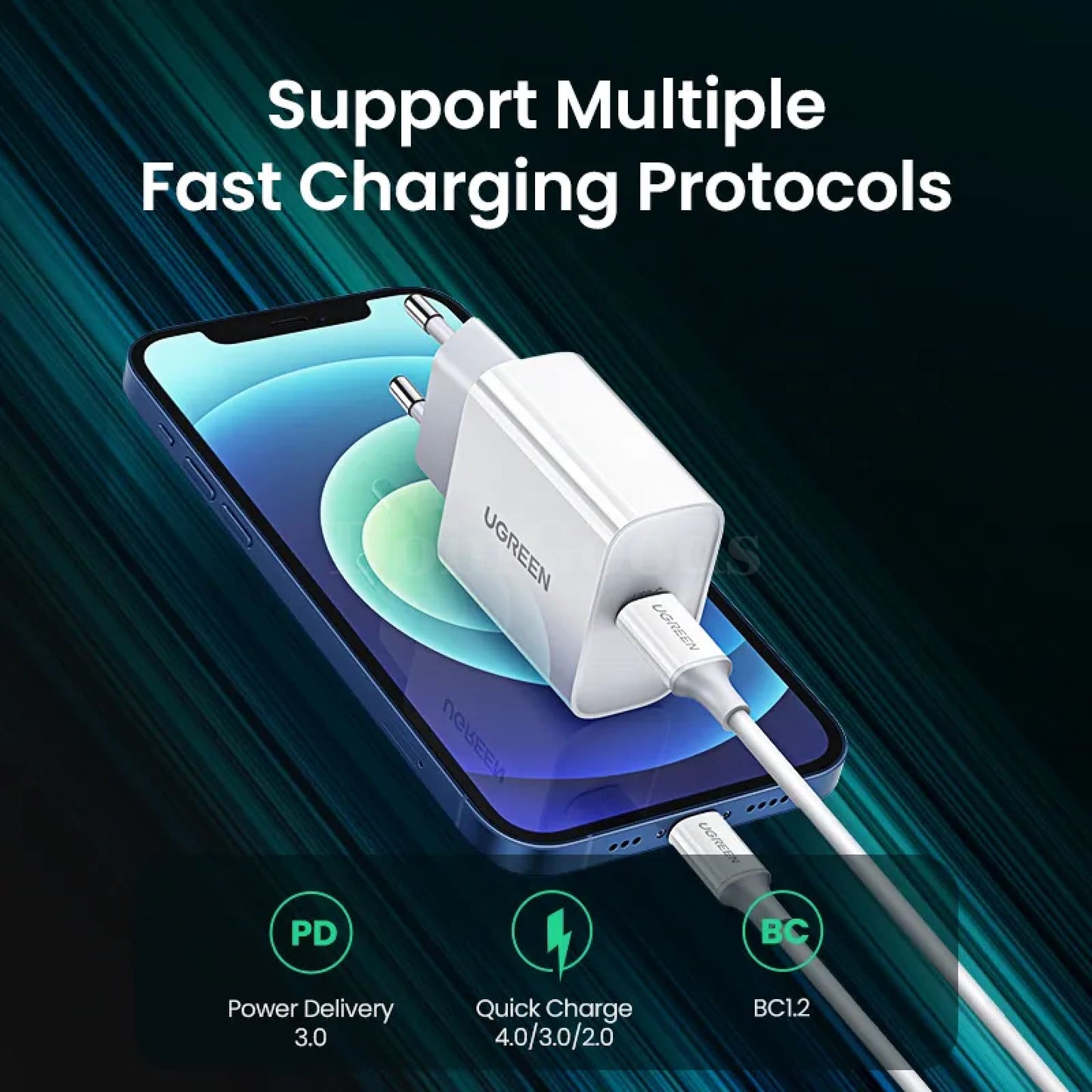 Ugreen Quick Charge 4.0 Usb-C 20W Fast Pd Charger For Iphone 15/14/13/12 Xiaomi 301635