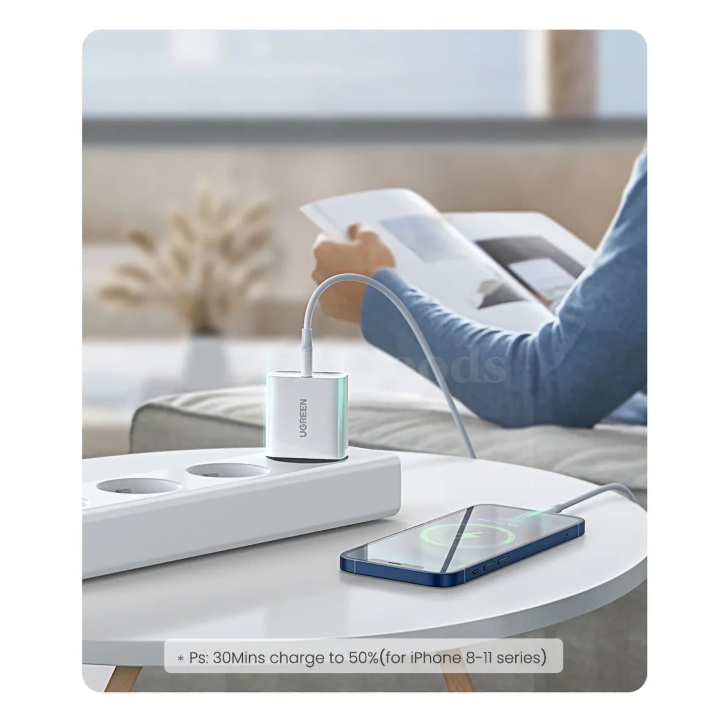 Ugreen Quick Charge 4.0 Usb-C 20W Fast Pd Charger For Iphone 15/14/13/12 Xiaomi 301635