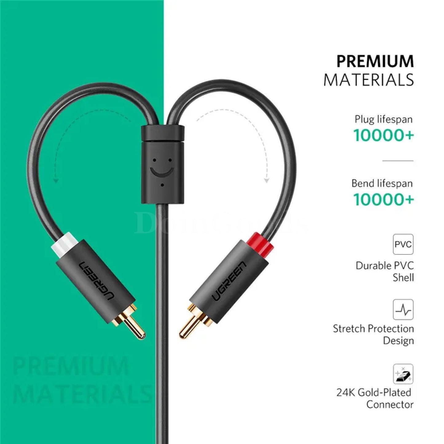 Ugreen Rca To 3.5Mm Audio Adapter Cable - 2 Male Female 301635