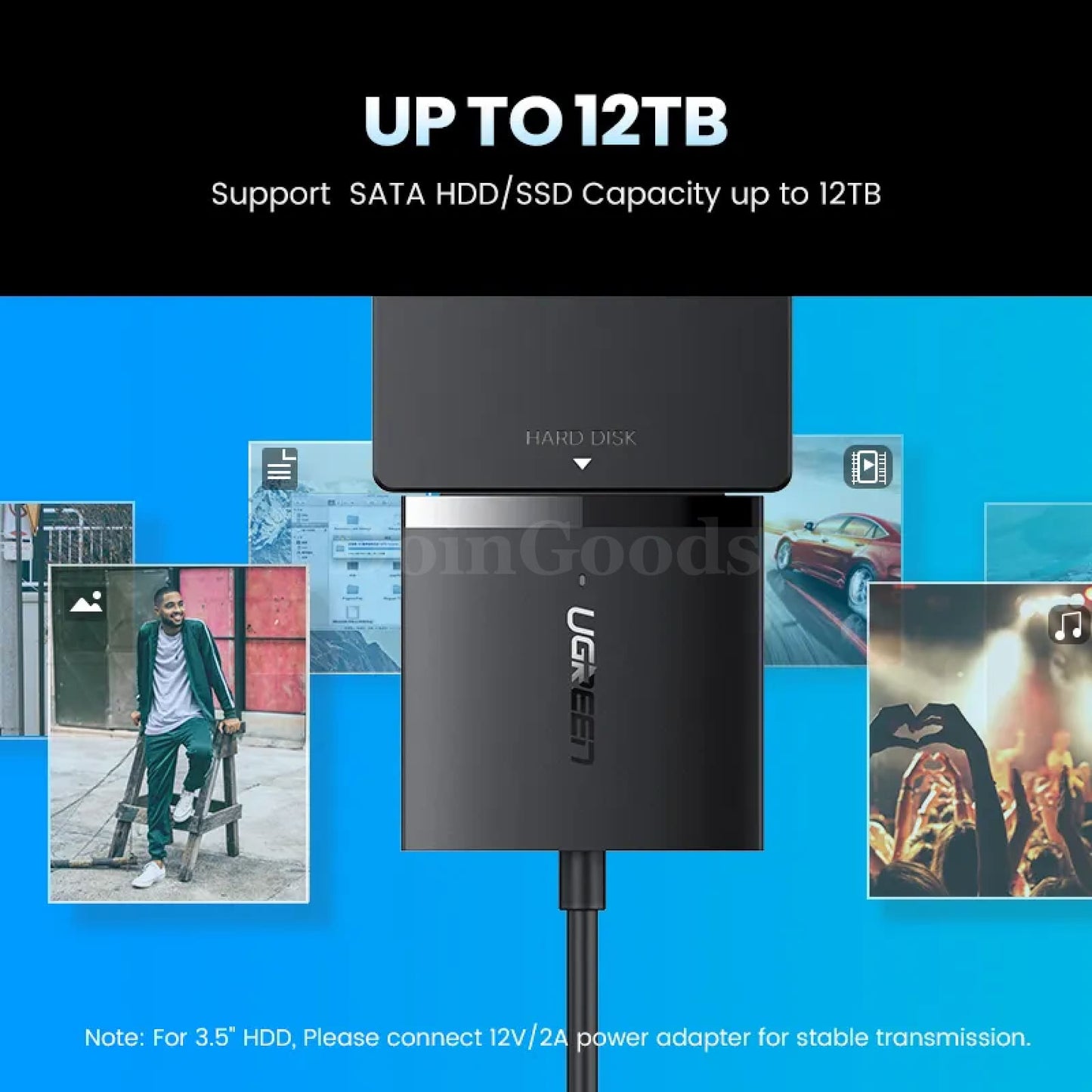 Ugreen Sata 3 To Usb Adapter 3.0/2.0 Cable Converter For 2.5 3.5 Hdd Ssd 301635