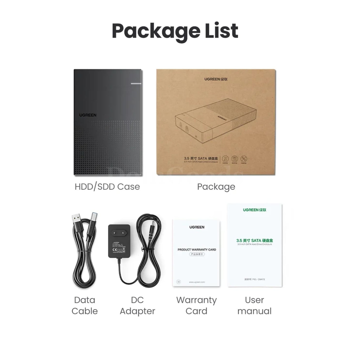 Ugreen Sata Usb 3.0 Hdd Case External Hard Drive Enclosure 3.5 2.5 Ssd Disk 301635