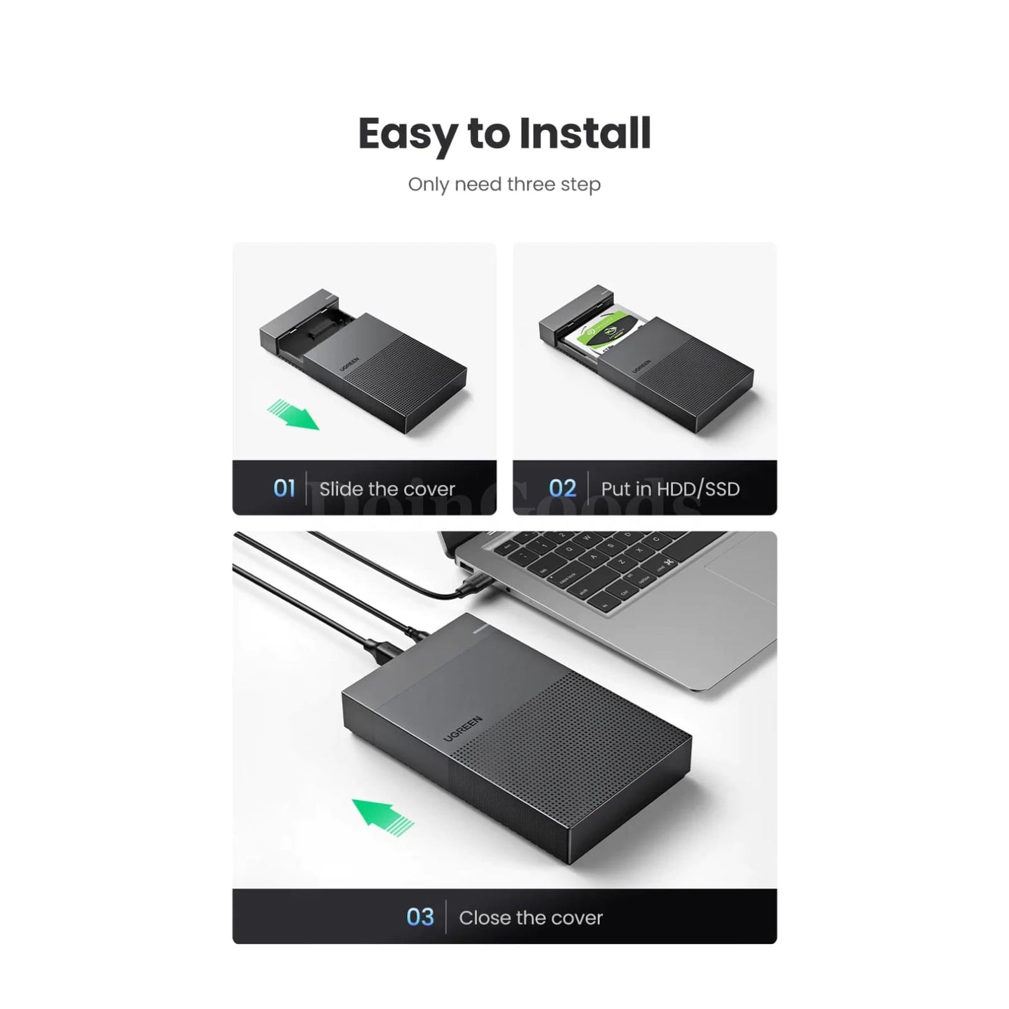 Ugreen Sata Usb 3.0 Hdd Case External Hard Drive Enclosure 3.5 2.5 Ssd Disk 301635