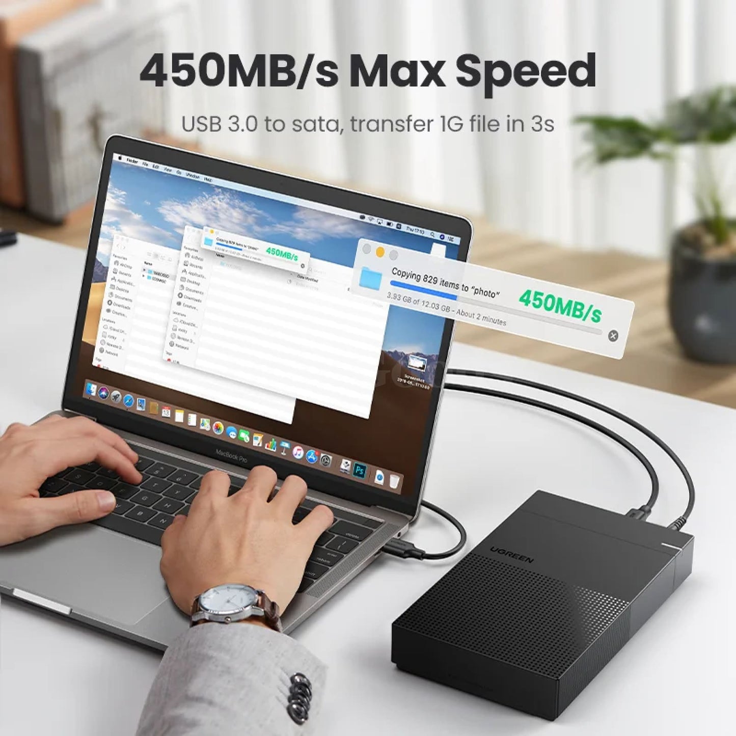 Ugreen Sata Usb 3.0 Hdd Case External Hard Drive Enclosure 3.5 2.5 Ssd Disk 301635