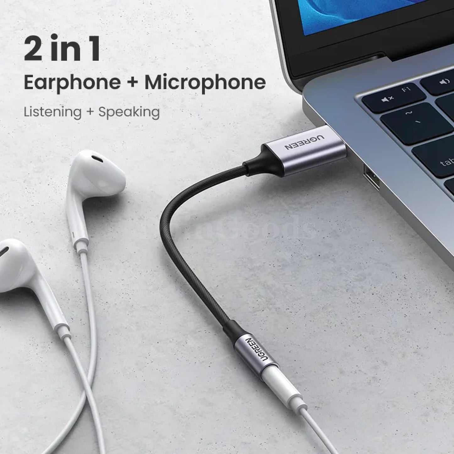 Ugreen Sound Card External 3.5Mm Usb Adapter For Pc Ps4 Headset Audio Interface 301635