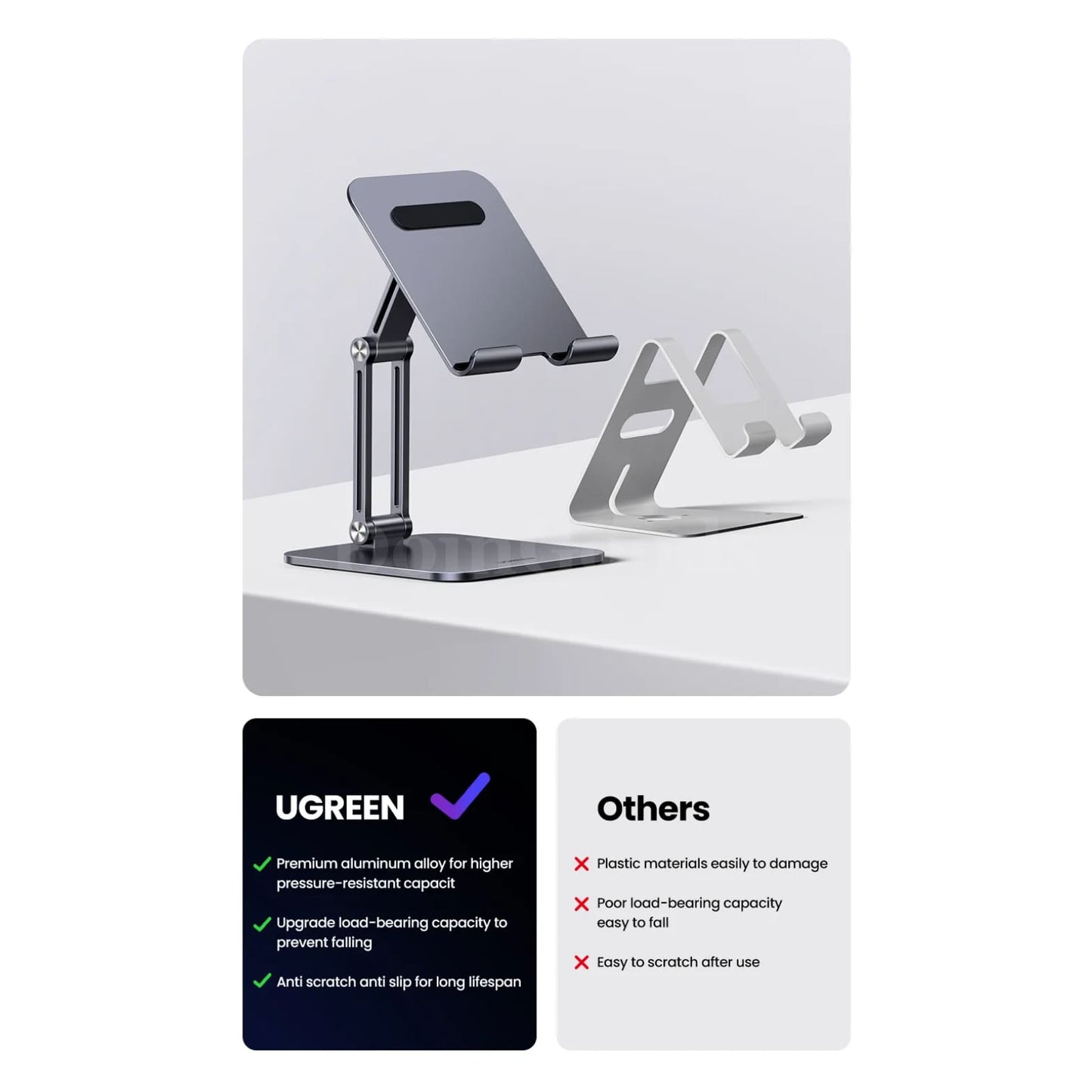 Ugreen Tablet Phone Stand Aluminum For Ipad Pro Iphone Adjustable Laptop Holder 301635