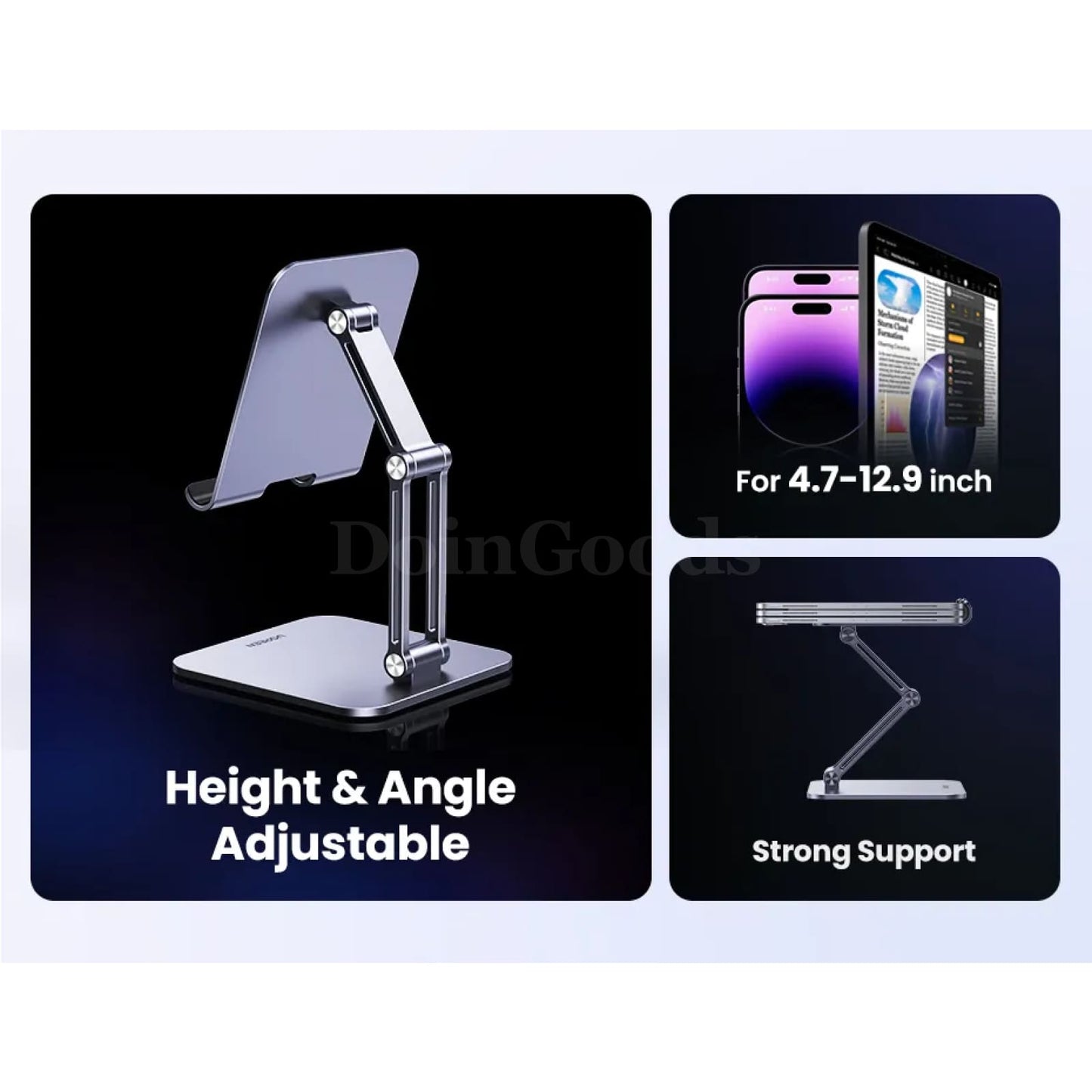 Ugreen Tablet Phone Stand Aluminum For Ipad Pro Iphone Adjustable Laptop Holder 301635