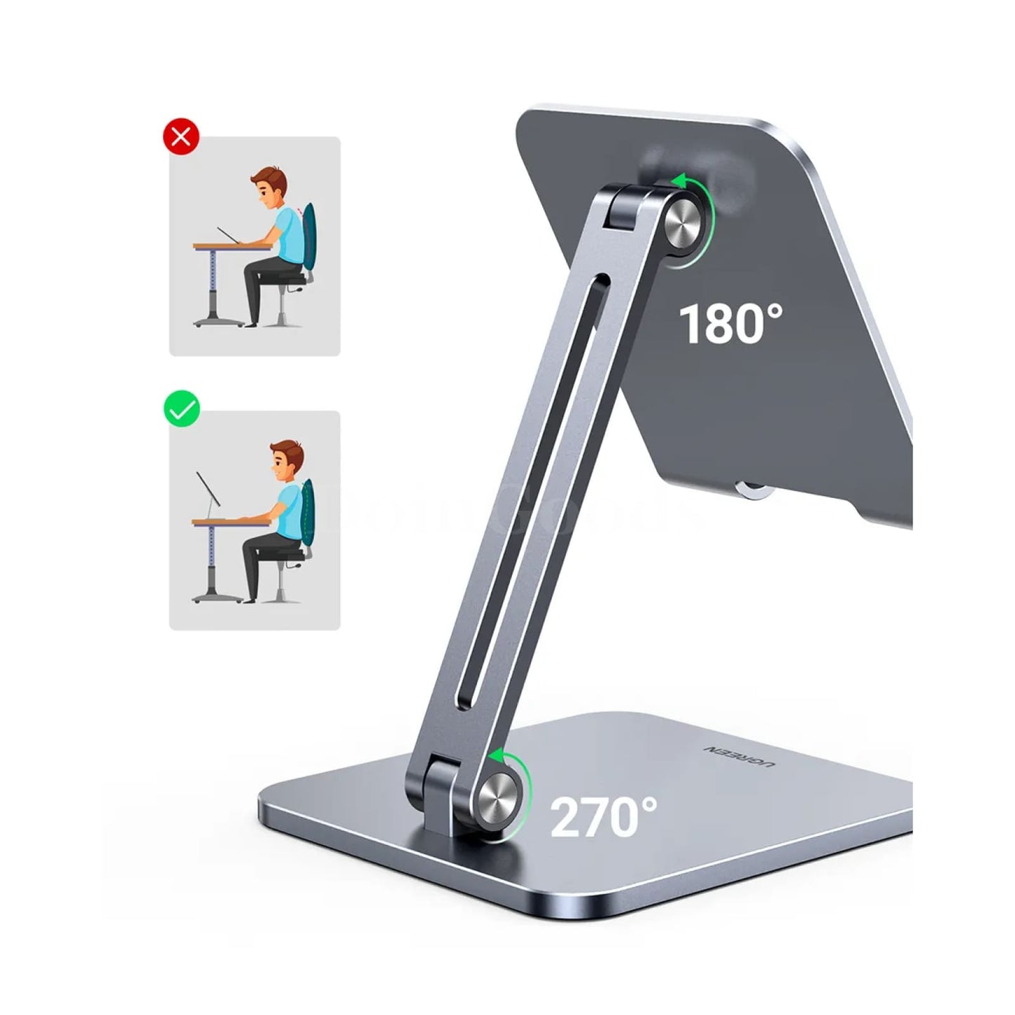 Ugreen Tablet Phone Stand Aluminum For Ipad Pro Iphone Xiaomi Adjustable Laptop 301635