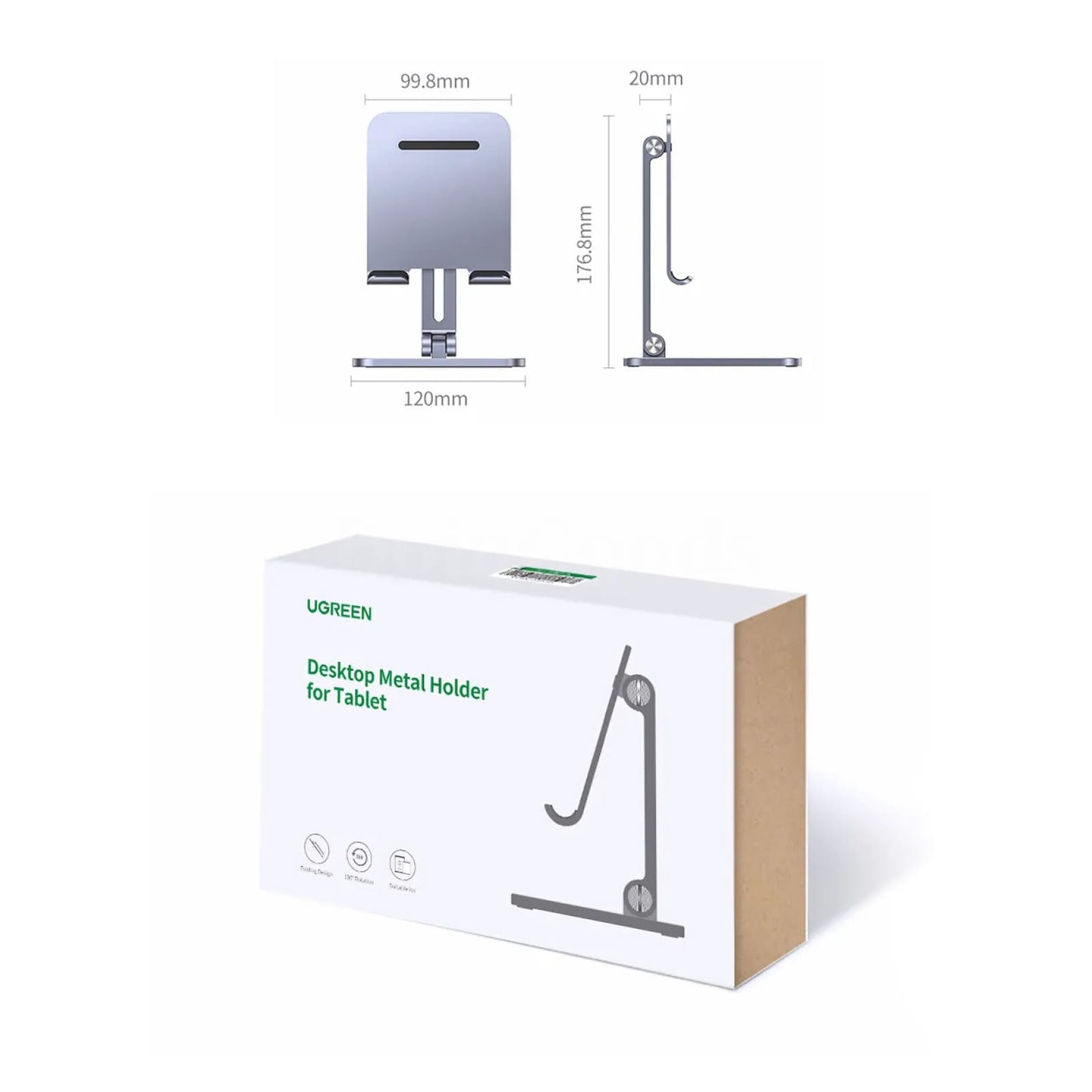 Ugreen Tablet Phone Stand Aluminum For Ipad Pro Iphone Xiaomi Adjustable Laptop 301635