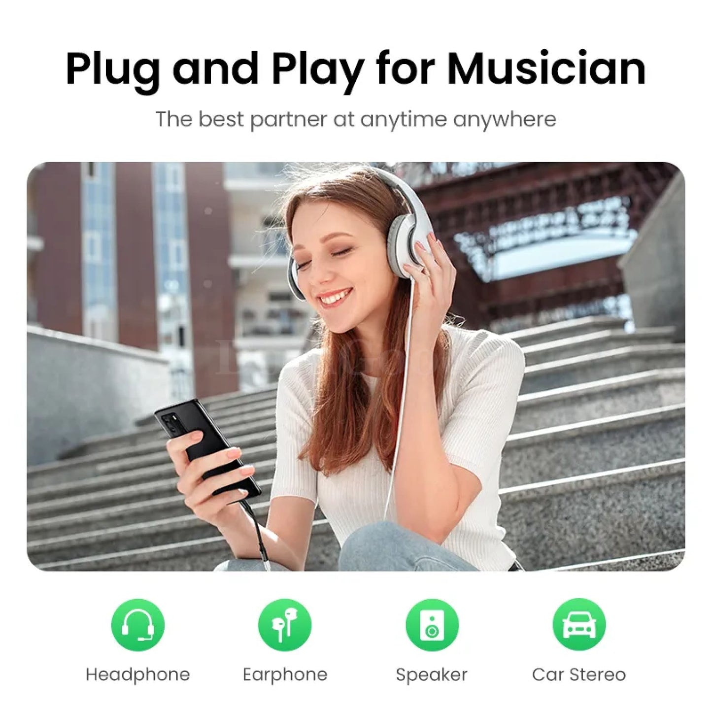 Ugreen Type C To 3.5Mm Headphone Jack 3.5 Aux Cable Audio Adapter Huawei Xiaomi 301635