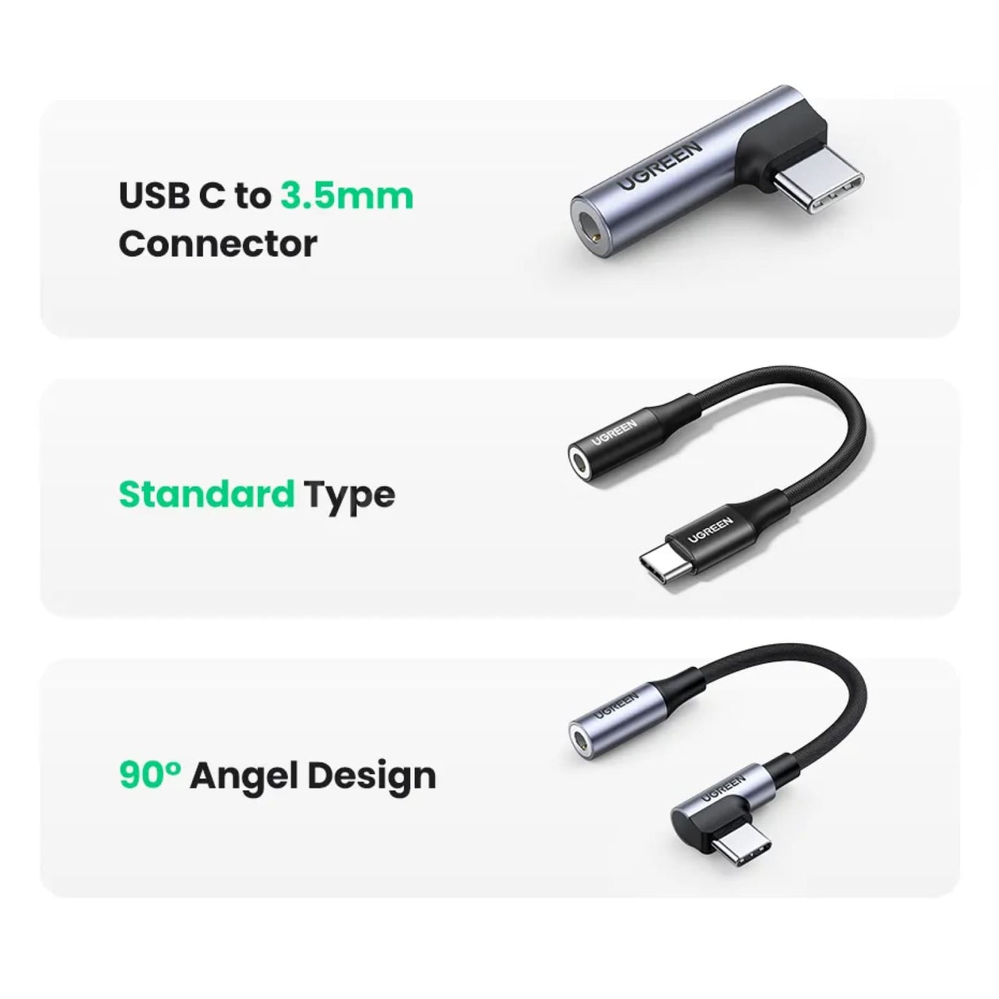 Ugreen Type C To 3.5Mm Headphone Jack 3.5 Aux Cable Audio Adapter Huawei Xiaomi 301635