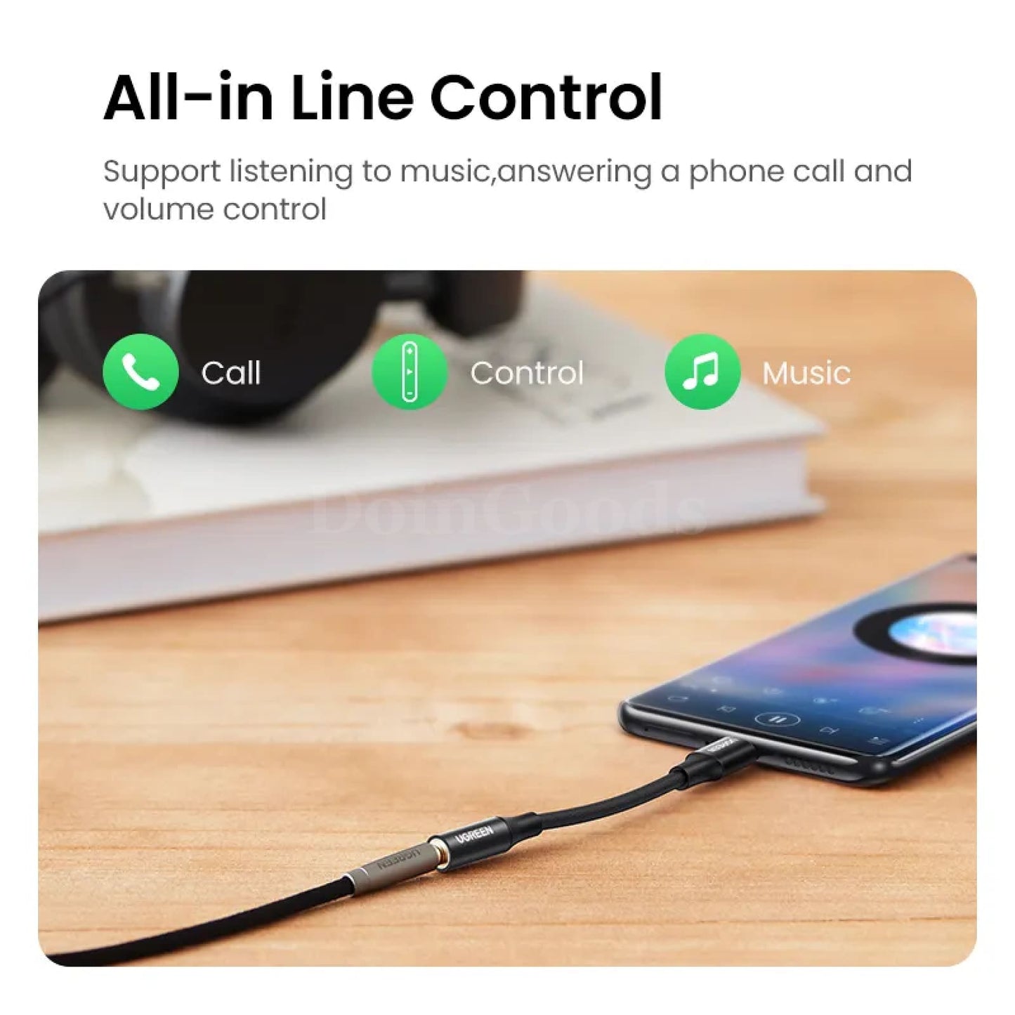 Ugreen Type C To 3.5Mm Headphone Jack 3.5 Aux Cable Audio Adapter Huawei Xiaomi 301635