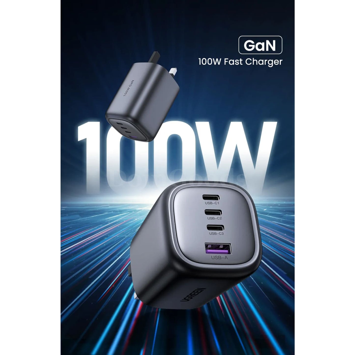Ugreen Uk Plug Gan 100W/65W Fast Charger For Macbook Iphone 14 Xiaomi 301635