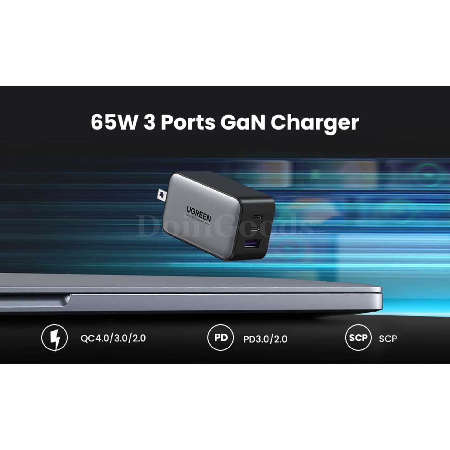 Ugreen Us Plug Gan Laptop Charger 100W/65W Fast Charging 301635
