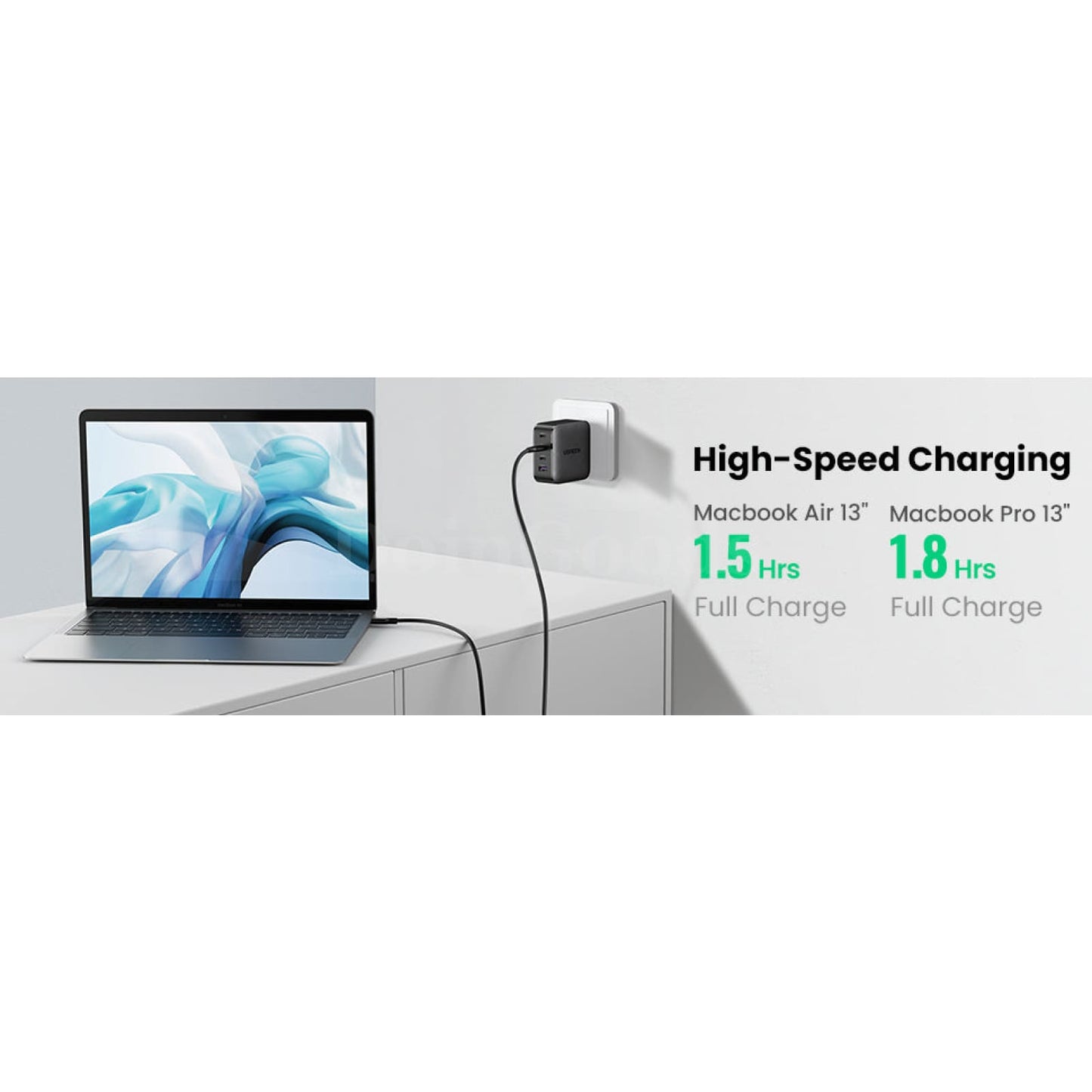 Ugreen Us Plug Gan Laptop Charger 100W/65W Fast Charging 301635