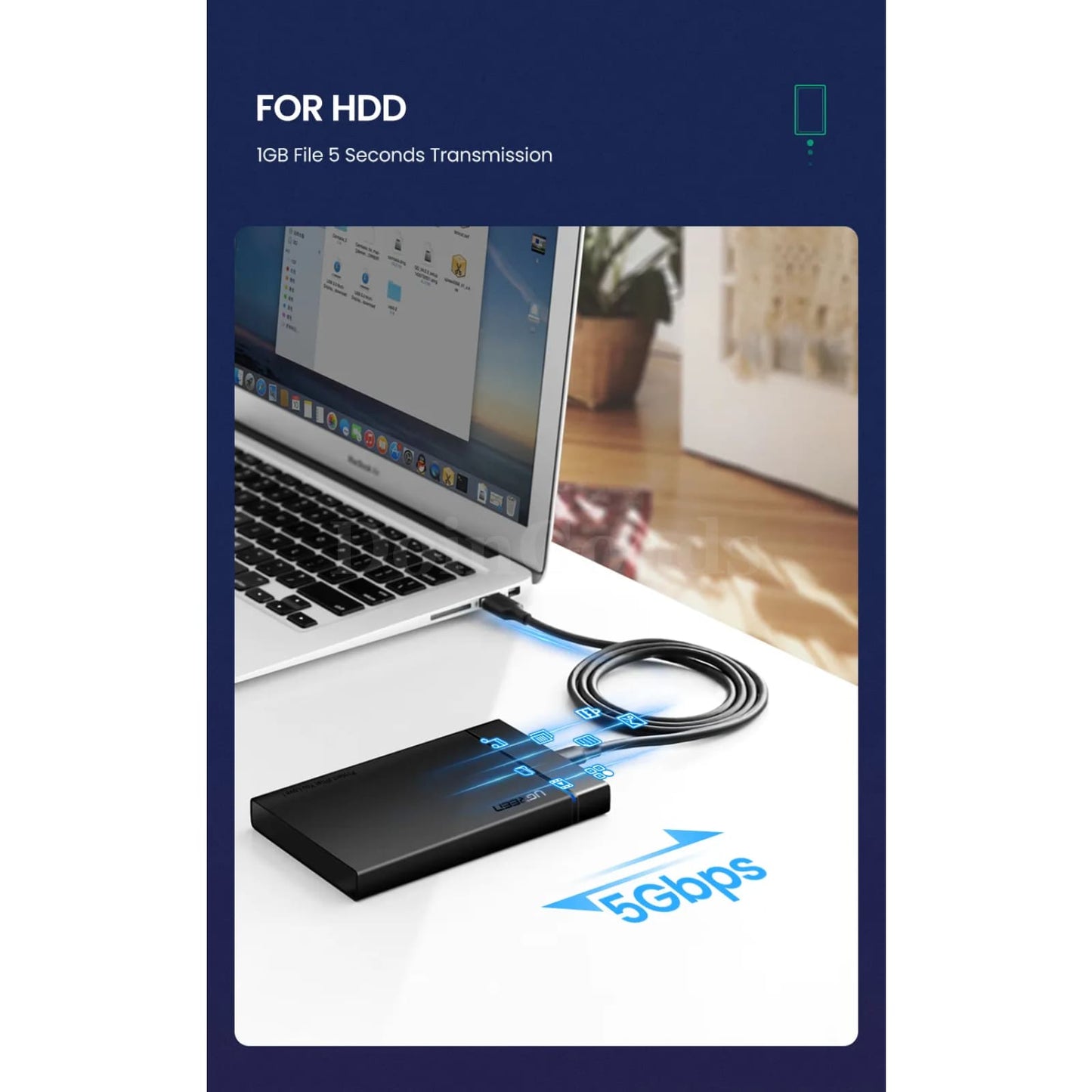 Ugreen Usb 3.0 A To Type C Cable 5Gbps Superspeed Data Ipad Pro Ssd M2 Enclosure 301635