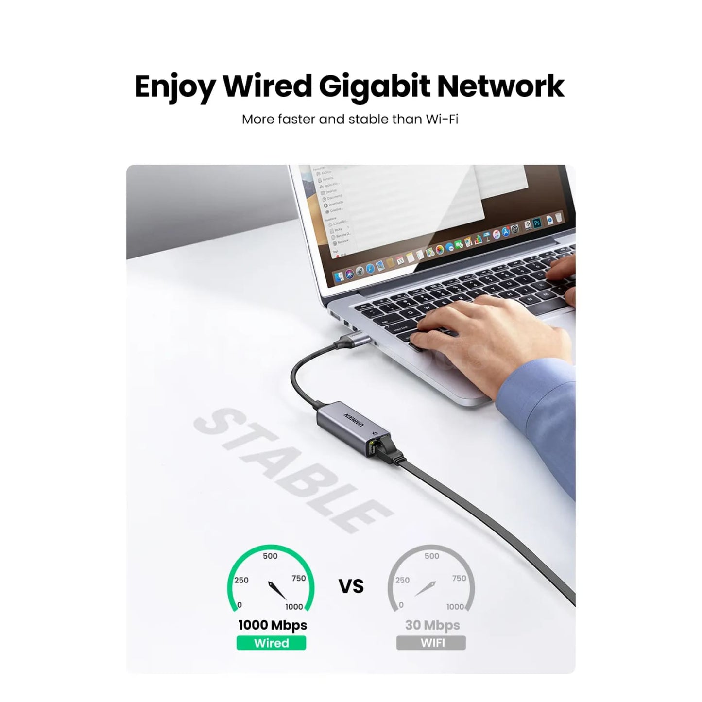 Ugreen Usb 3.0 Ethernet Adapter Network Card For Win 10 Pc Xiaomi Mi Box 301635