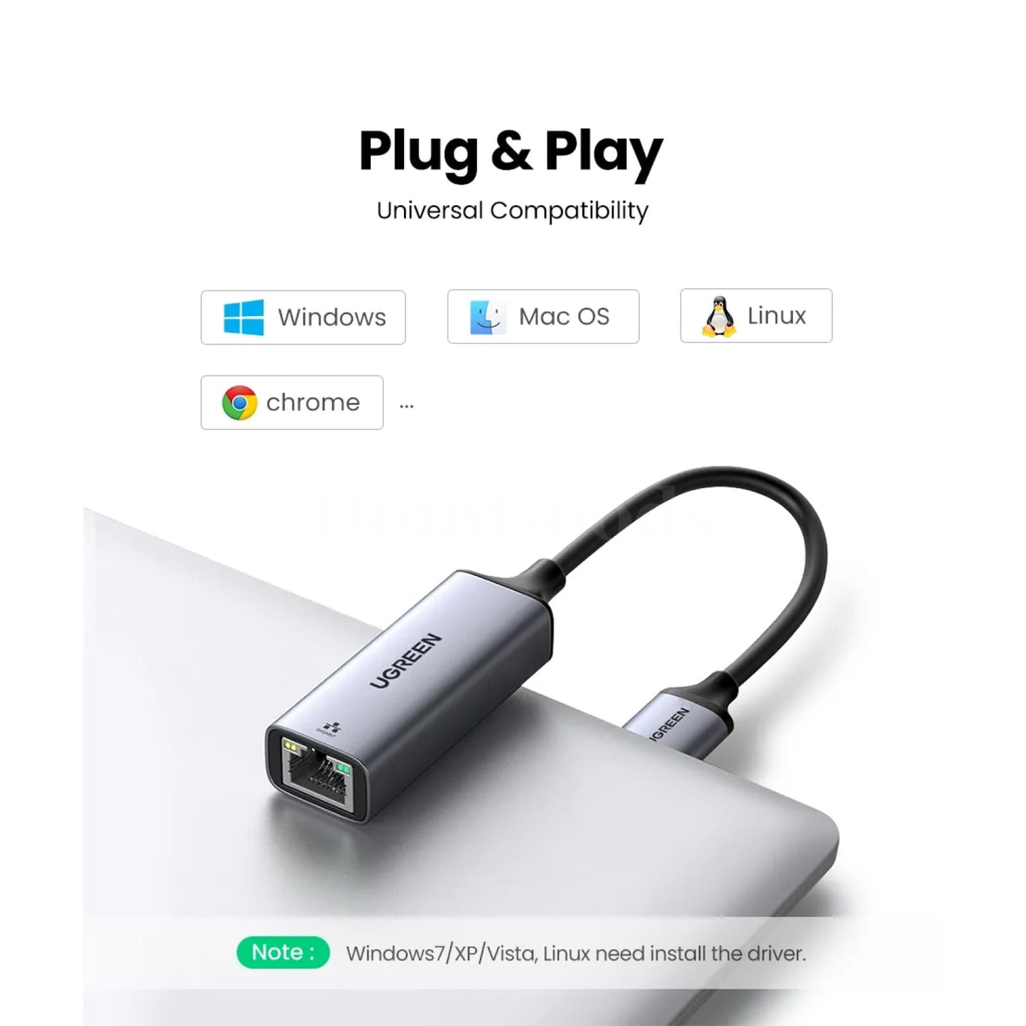 Ugreen Usb 3.0 Ethernet Adapter Network Card For Win 10 Pc Xiaomi Mi Box 301635