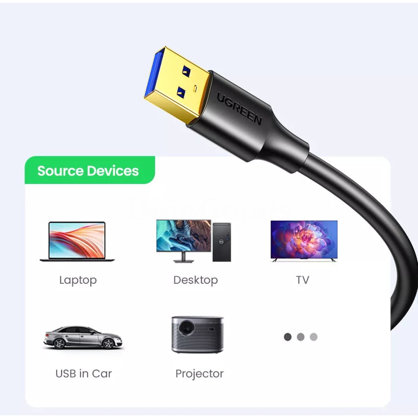 Ugreen Usb 3.0 Extension Cable For Smart Laptop Tv Xbox One Ssd Mini Fast Speed Cord 301635