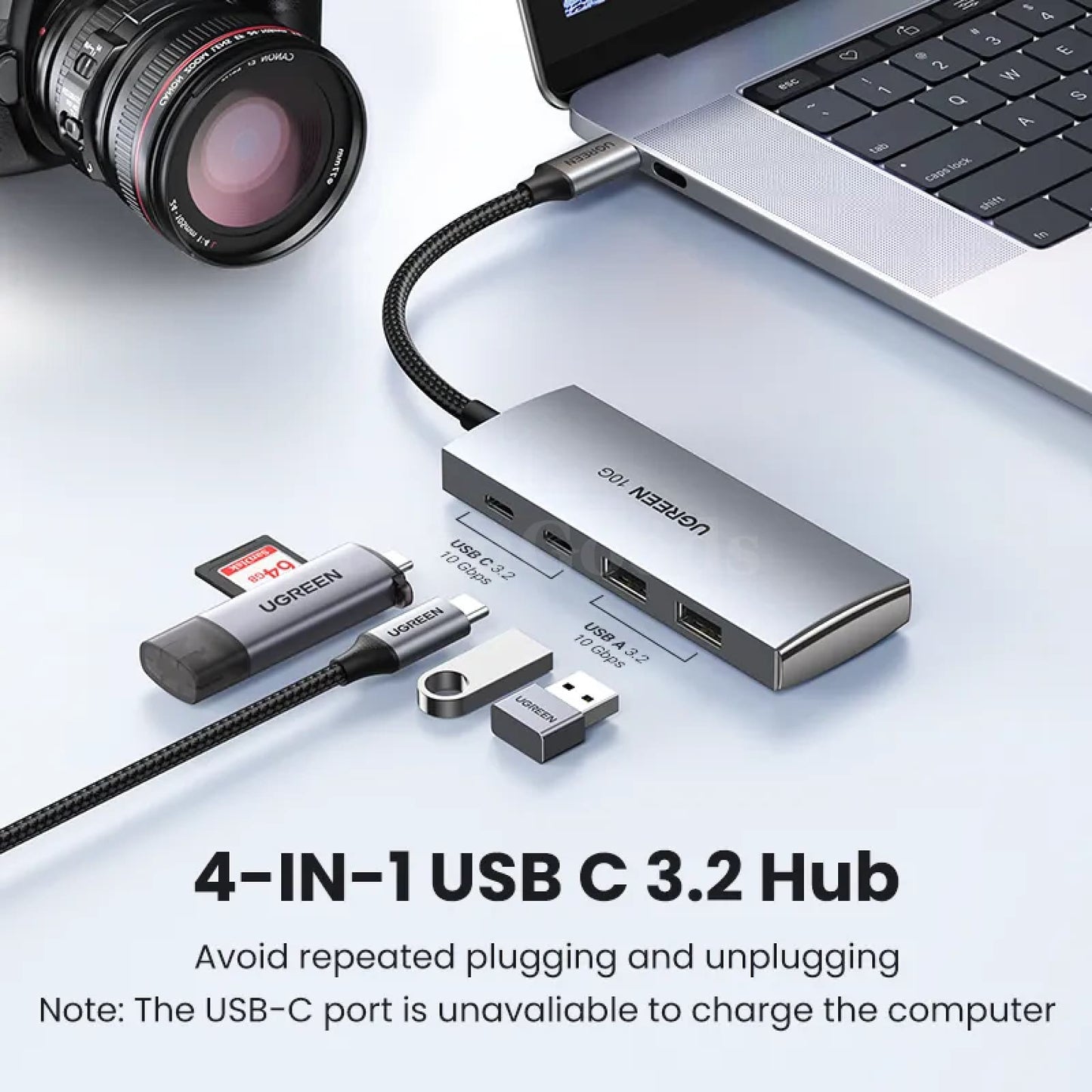 Ugreen Usb C Hub 10Gbps Type-C 3.2 Gen2 Splitter 4 Port Macbook Pro Adapter 301635