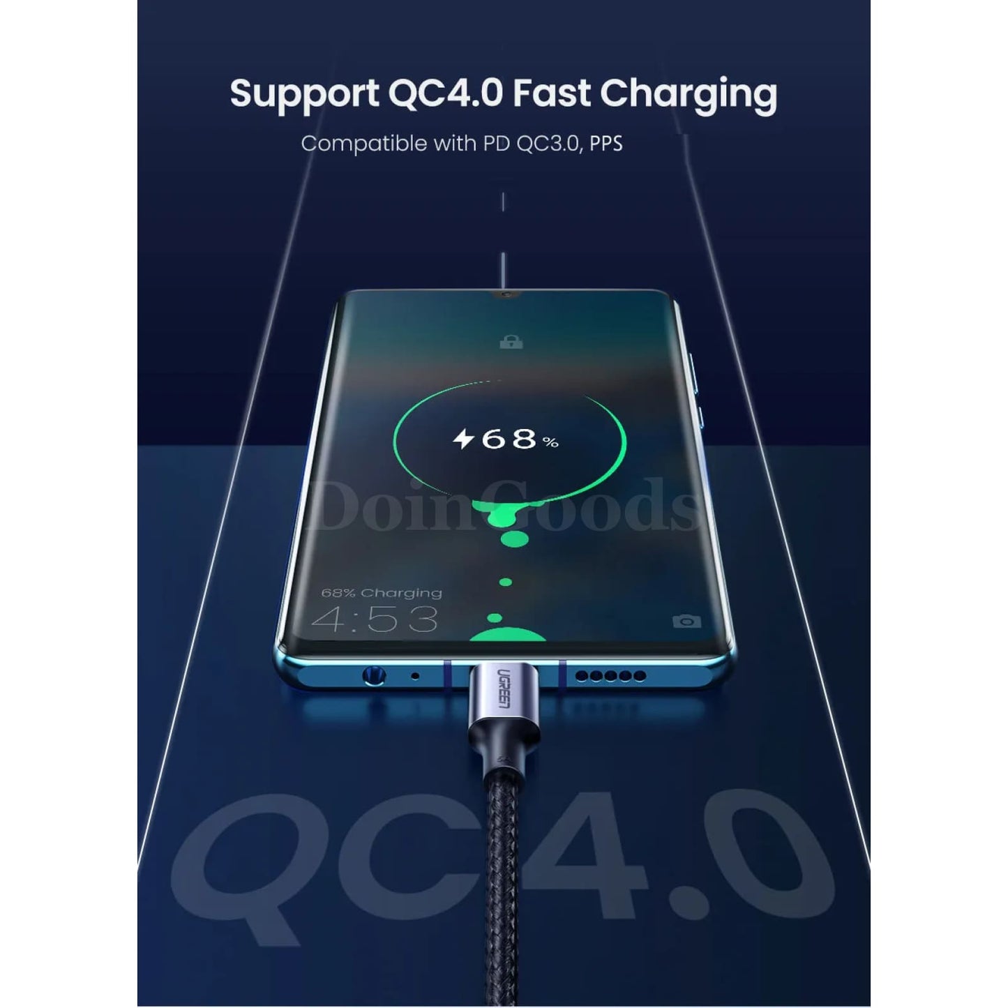 Ugreen Usb C To Cable Pd100W For Macbook Pro Ipad 2020 Samsung S20 S10 301635
