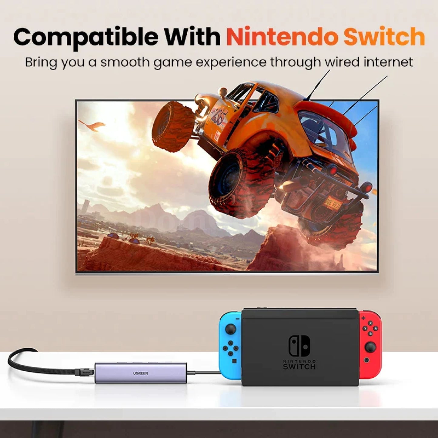 Ugreen Usb Ethernet Adapter 1000/100Mbps 3.0 Hub For Xiaomi Mi Box Macbook 301635