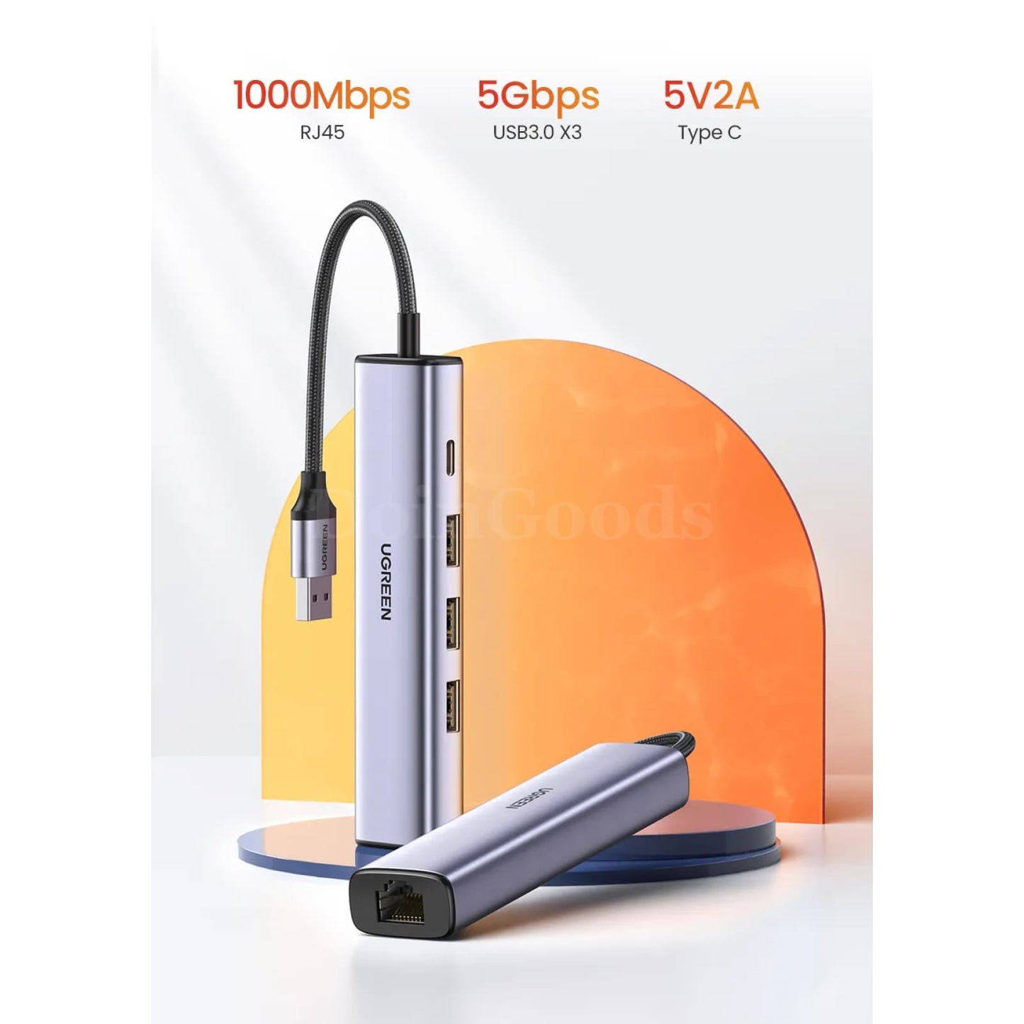 Ugreen Usb Ethernet Adapter 1000/100Mbps 3.0 Hub For Xiaomi Mi Box Macbook 301635