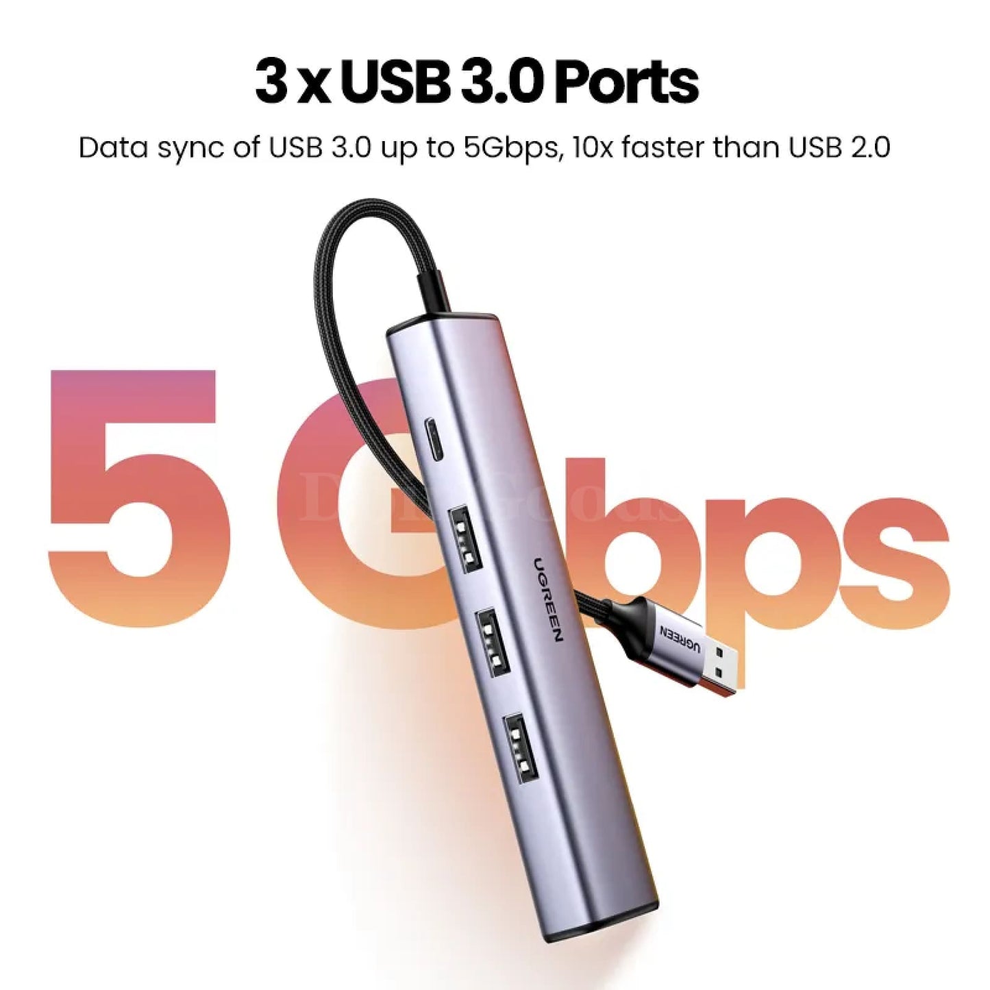Ugreen Usb Ethernet Adapter 1000/100Mbps 3.0 Hub For Xiaomi Mi Box Macbook 301635