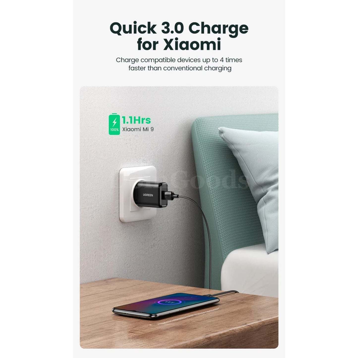 Ugreen Usb Quick Charge 3.0 Qc 18W Wall Fast Charger For Samsung Huawei Xiaomi 301635