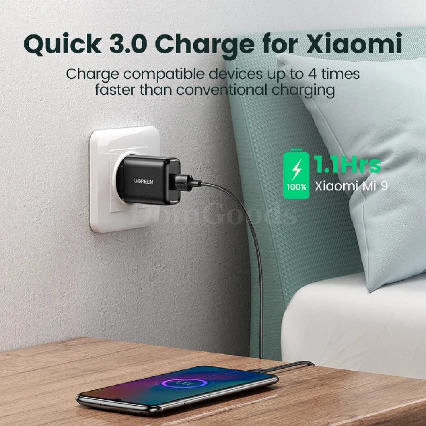 Ugreen Usb Quick Charge 3.0 Qc 18W Wall Fast Charger For Samsung Huawei Xiaomi 301635