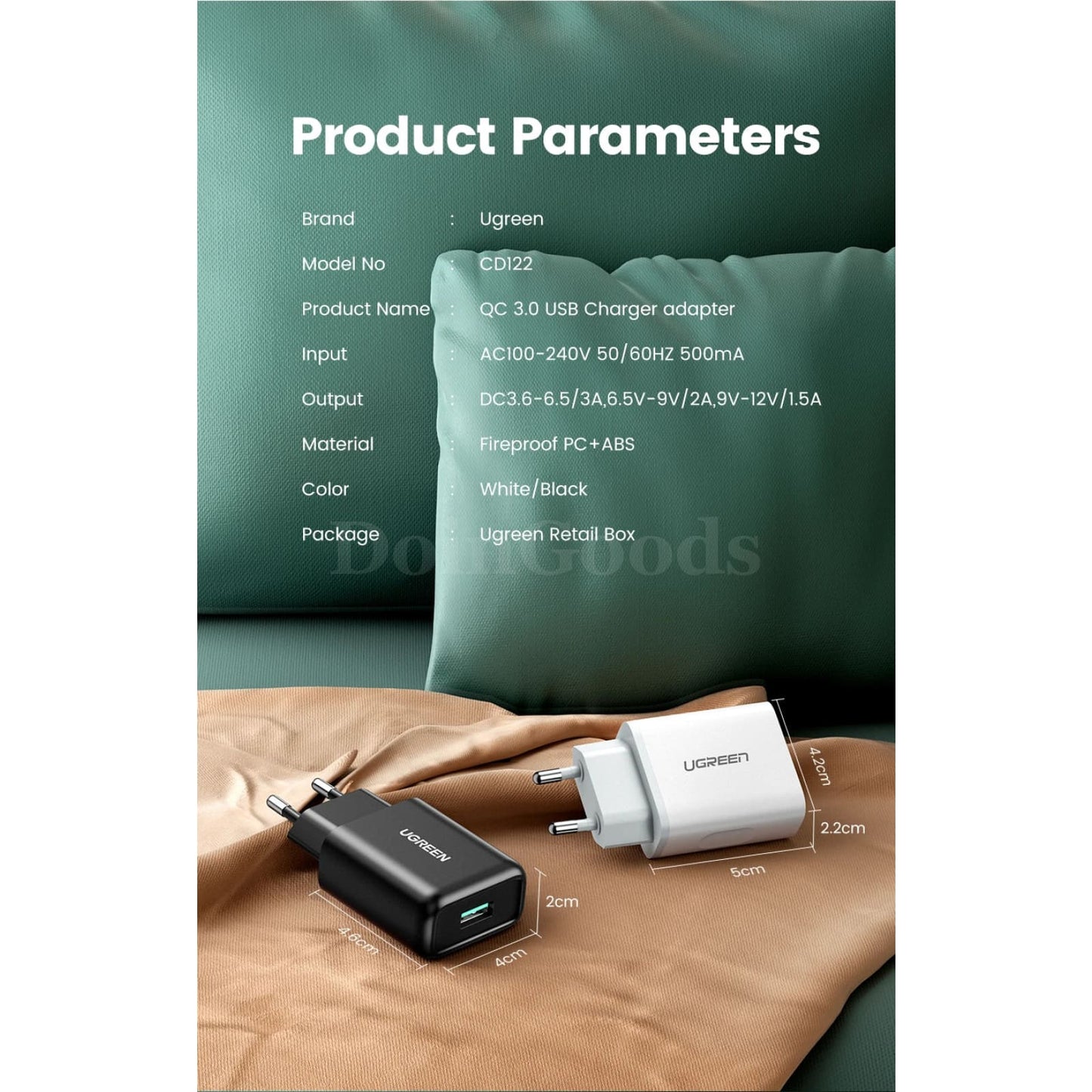 Ugreen Usb Quick Charge 3.0 Qc 18W Wall Fast Charger For Samsung Huawei Xiaomi 301635